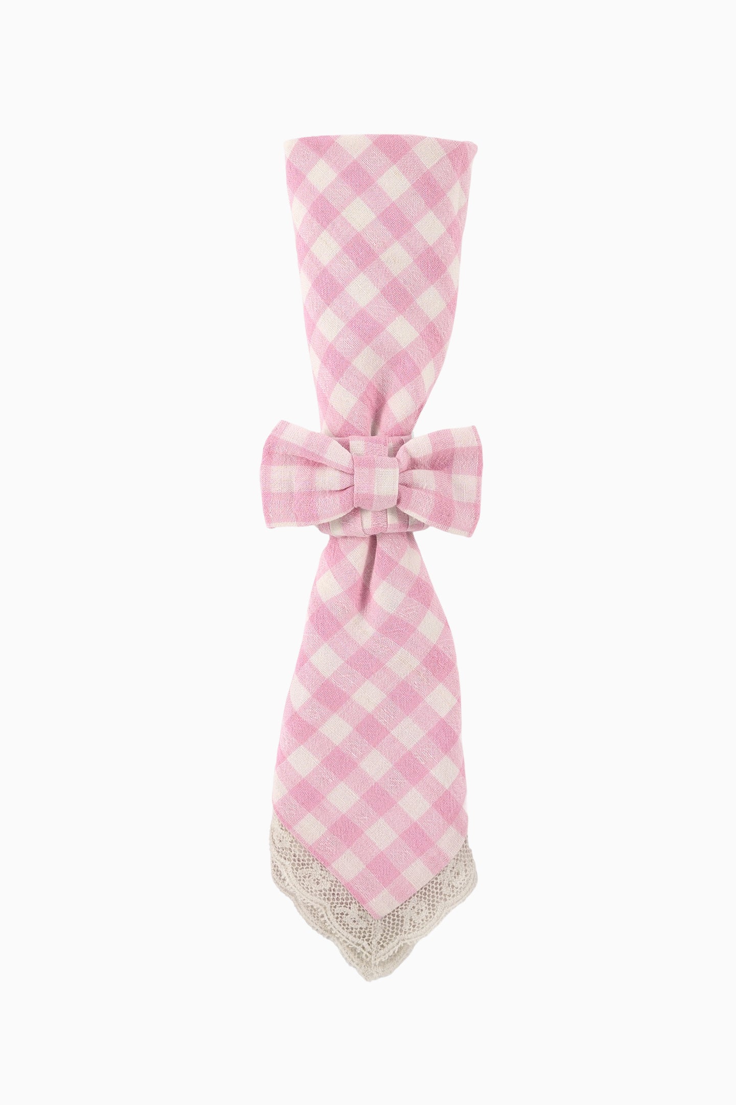 Garngefärbte Gingham-Bow-Unterlagenringe - Set von 4