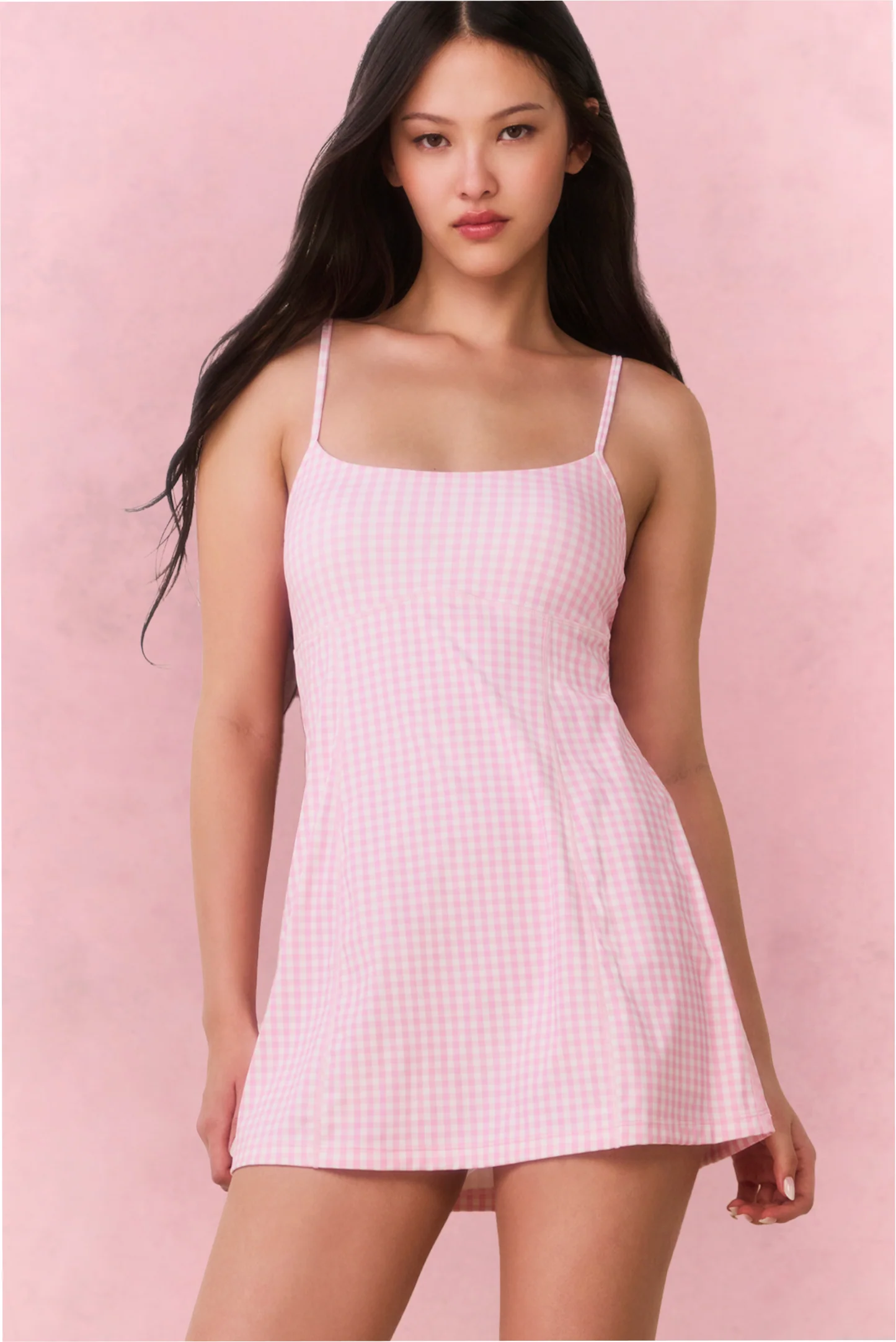 Vivianna Gingham-Print-Aktivkleid