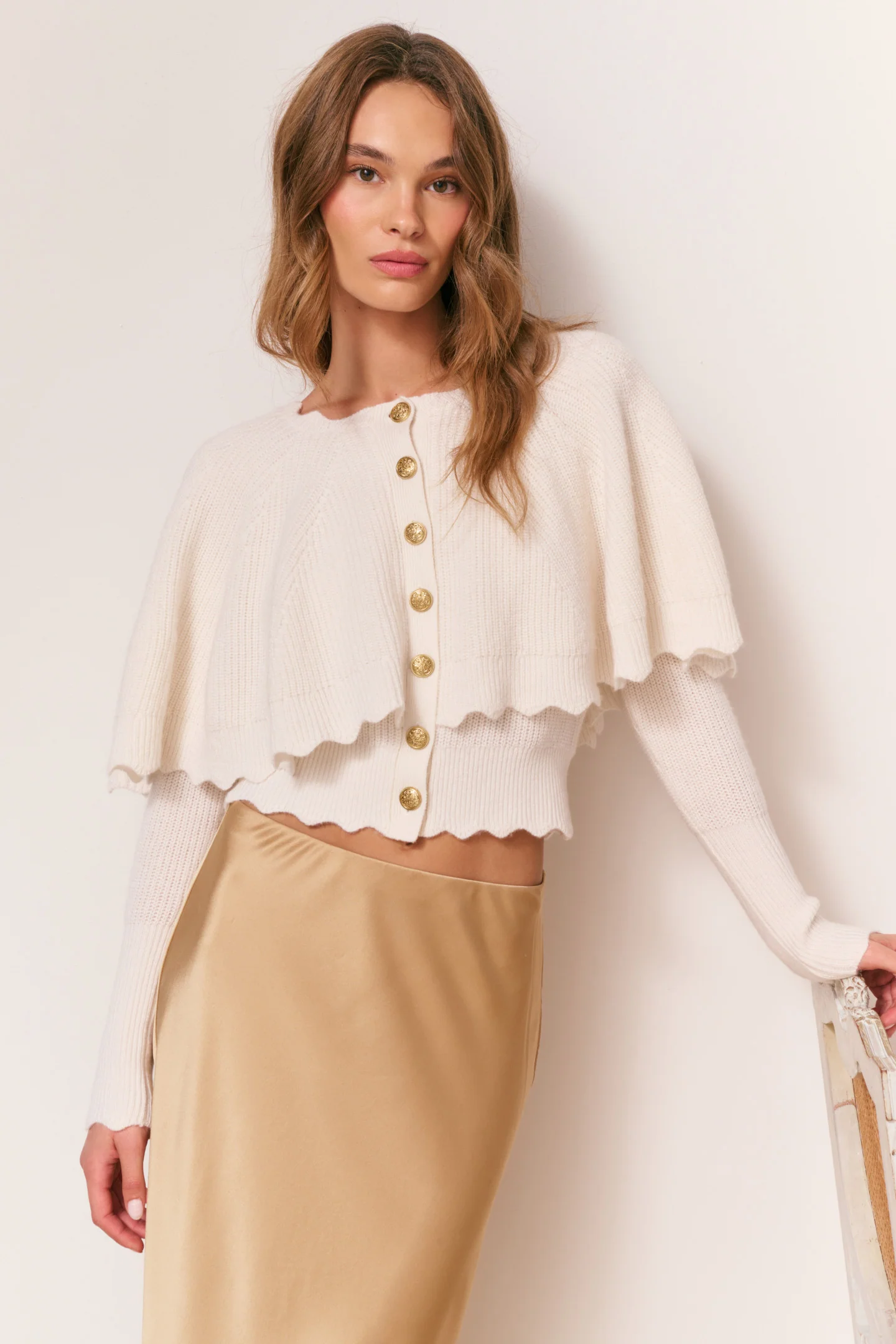 Daelyn Kaschmir Umhang-Strickjacke
