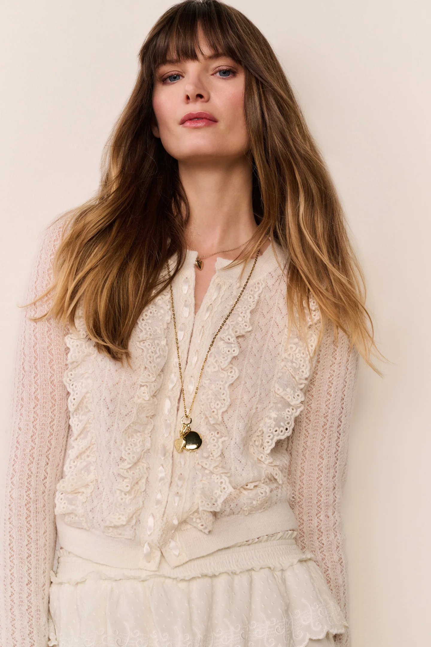 Melisse Eyelet-Rüschen-Cardigan