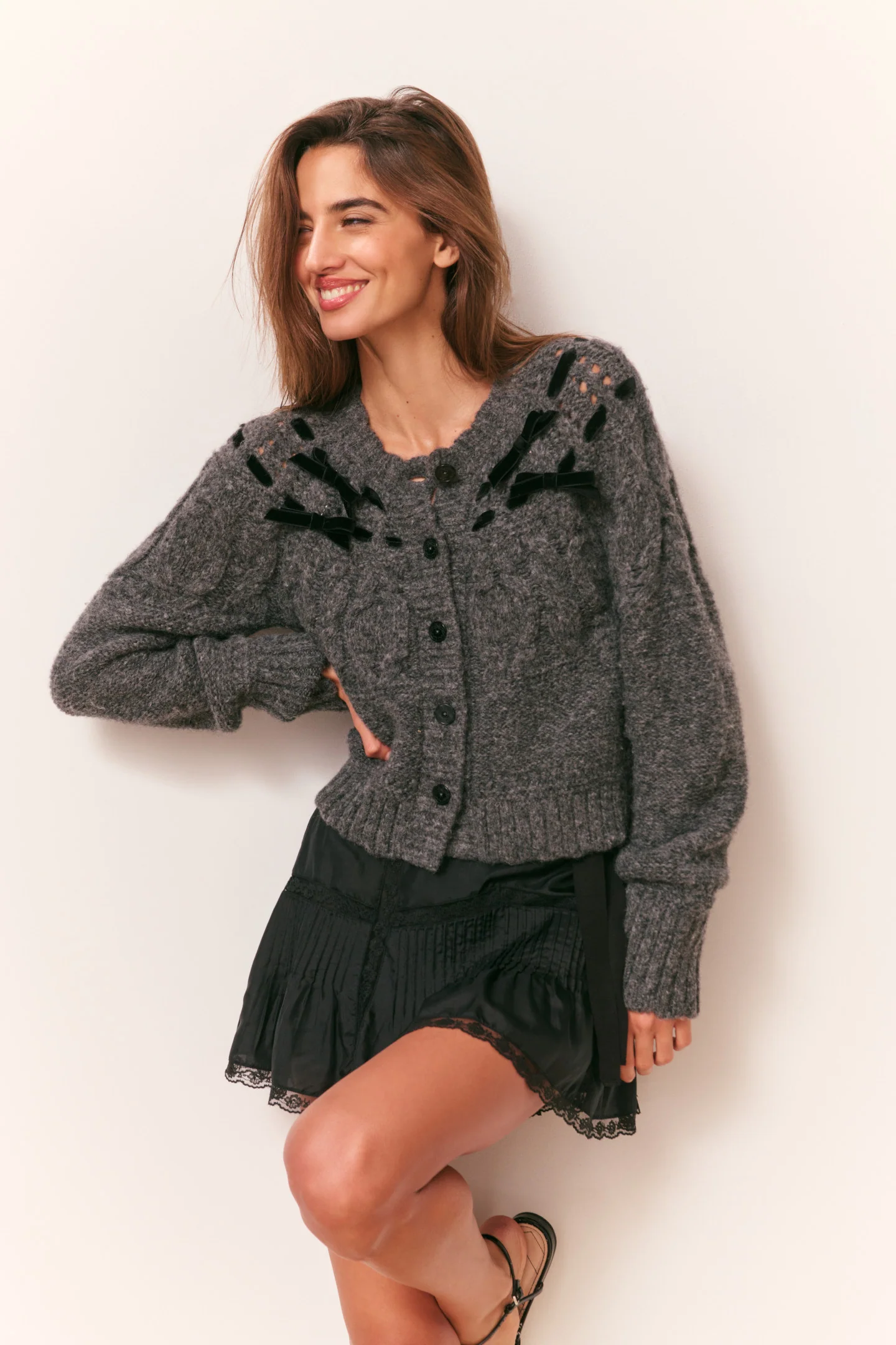 Clementian Alpaca-Mischungs-Ribbon-Cardigan