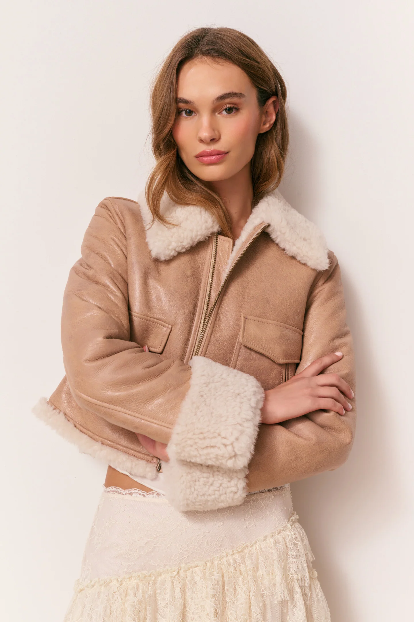 Pansy Kurze Shearlingjacke