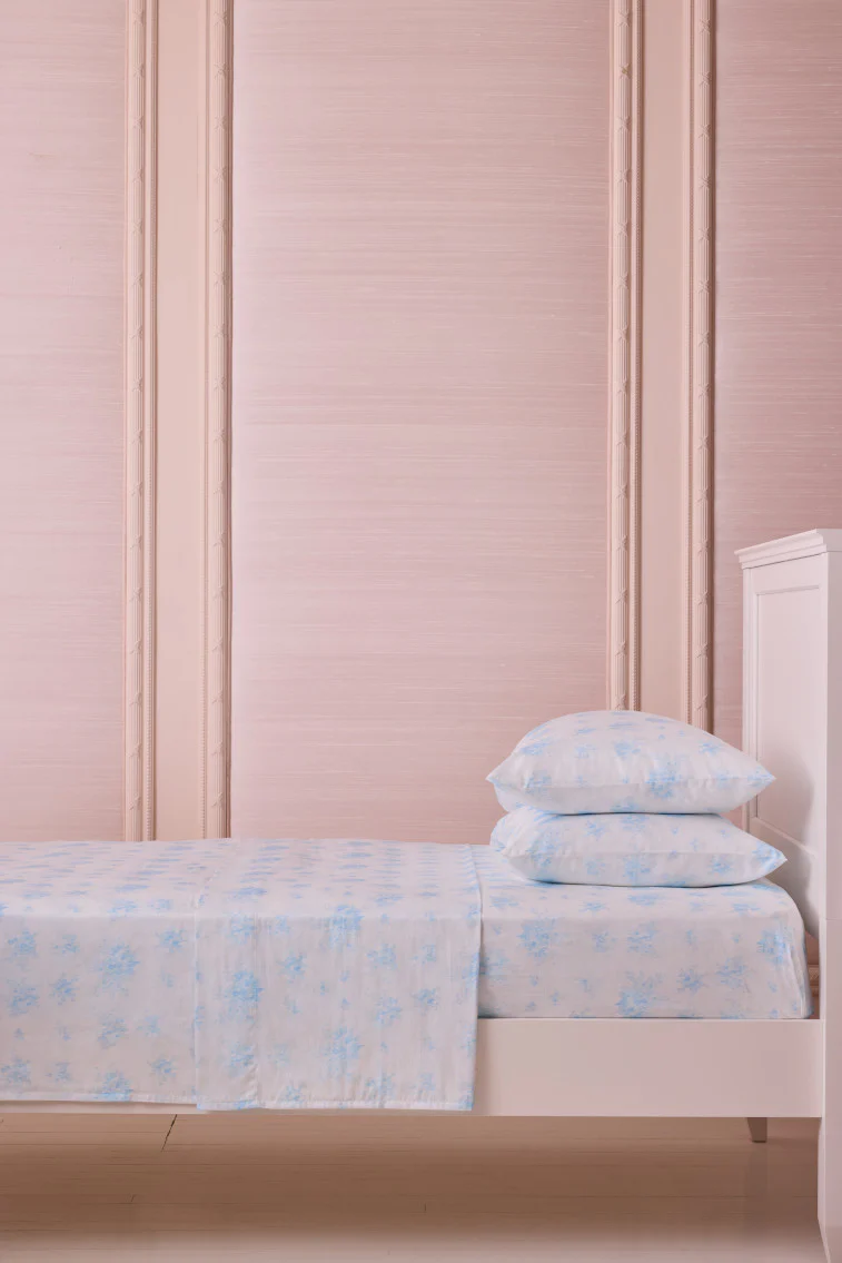 Blumiger Baumwoll-Sateen-Bezug-Set