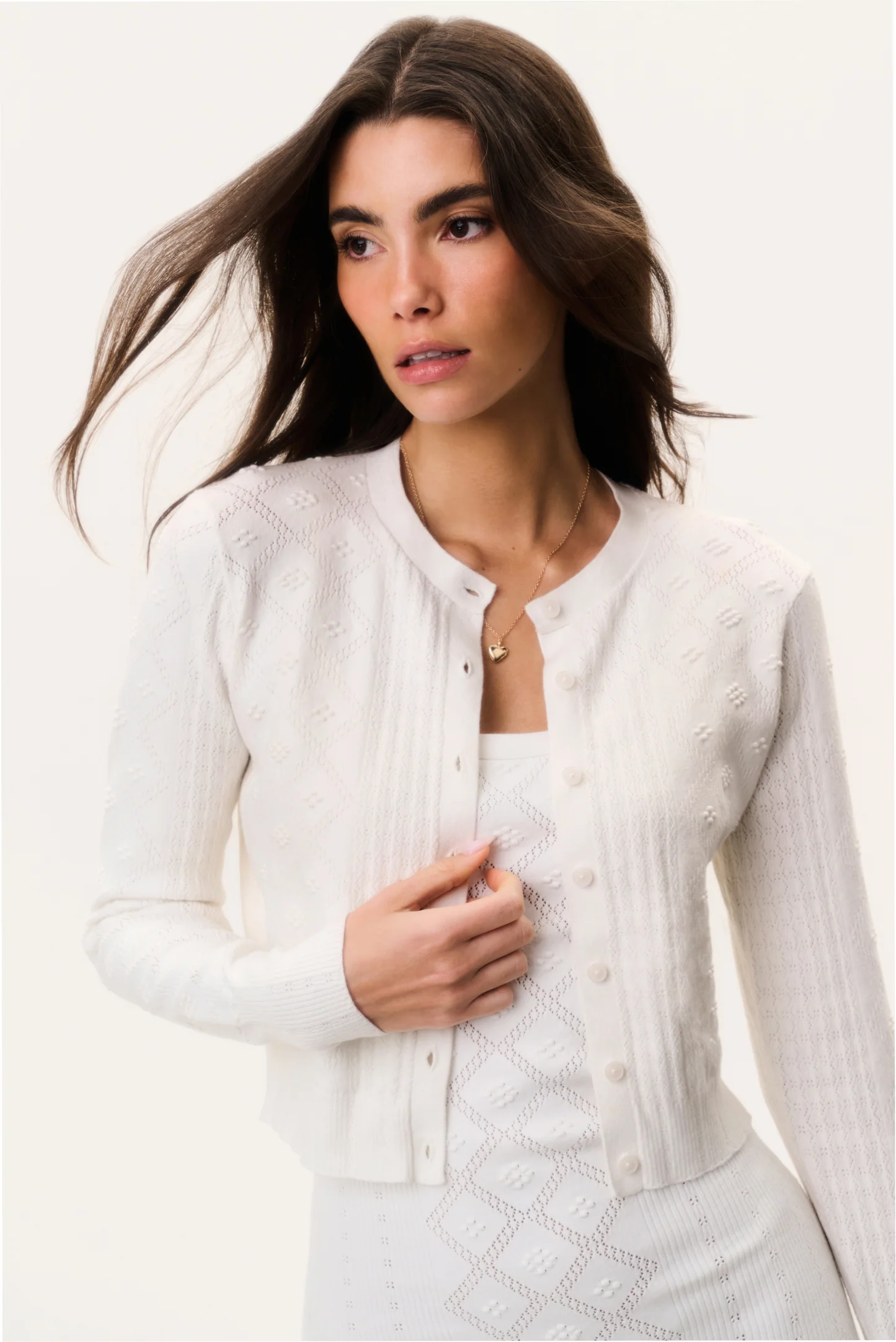 Laken Baumwoll-Pointelle-Cardigan