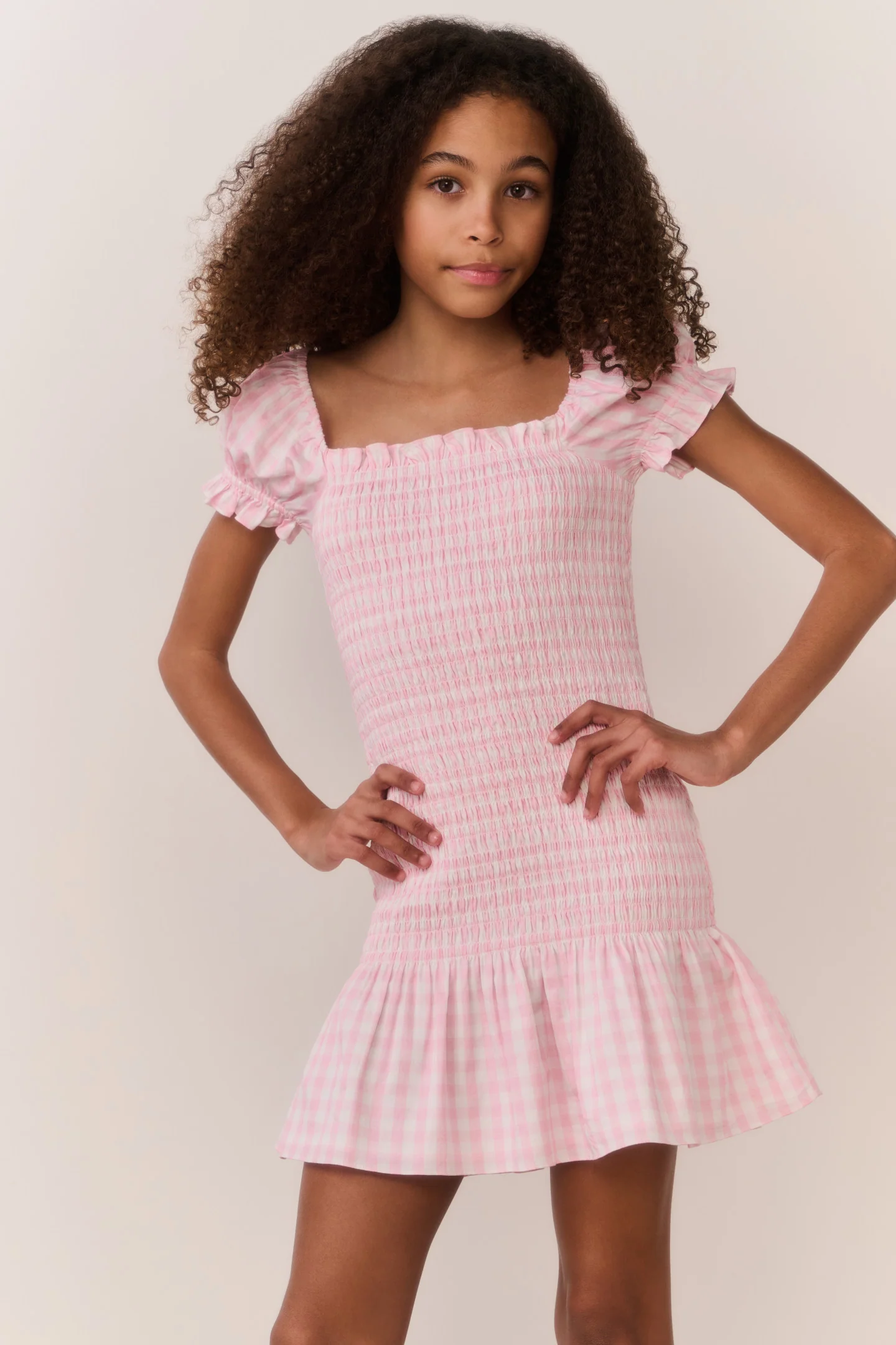 Tween Mosa Baumwoll-Kariertes Kleid