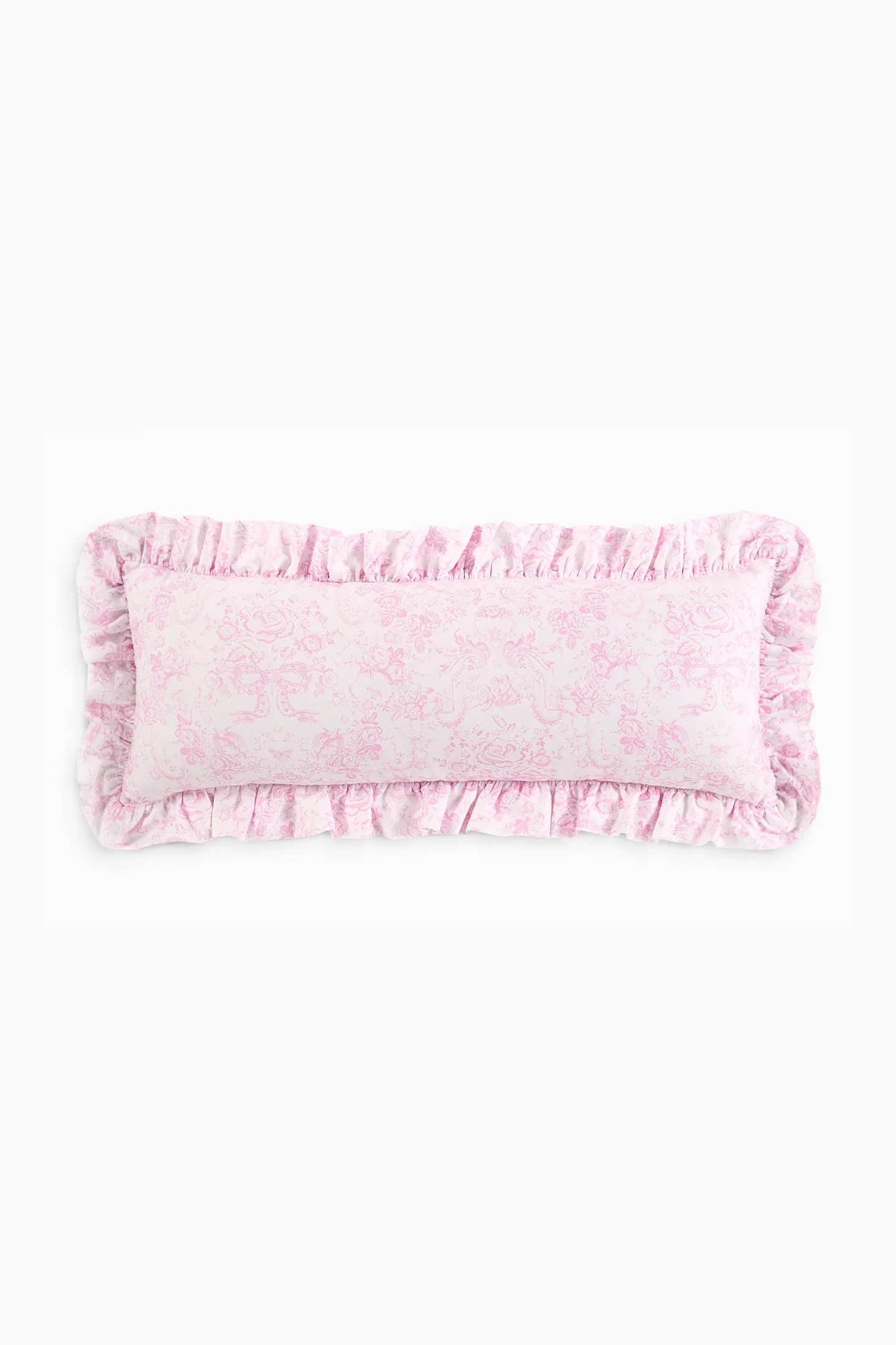 Lumbal-Kissen mit Toile-Print und Rüschen
