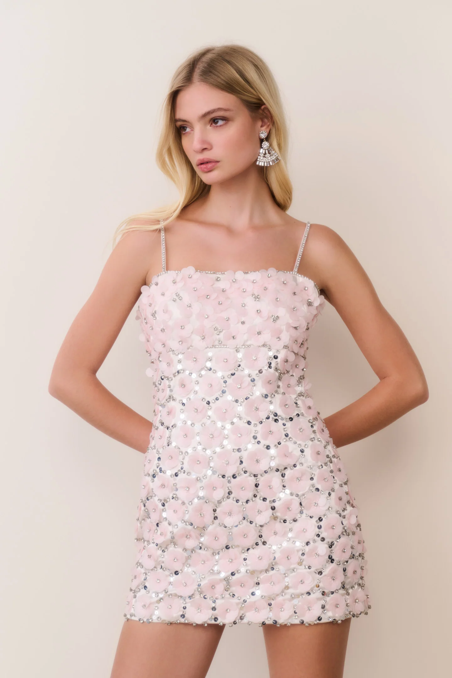 Katarina Blumenverzierte Minikleid