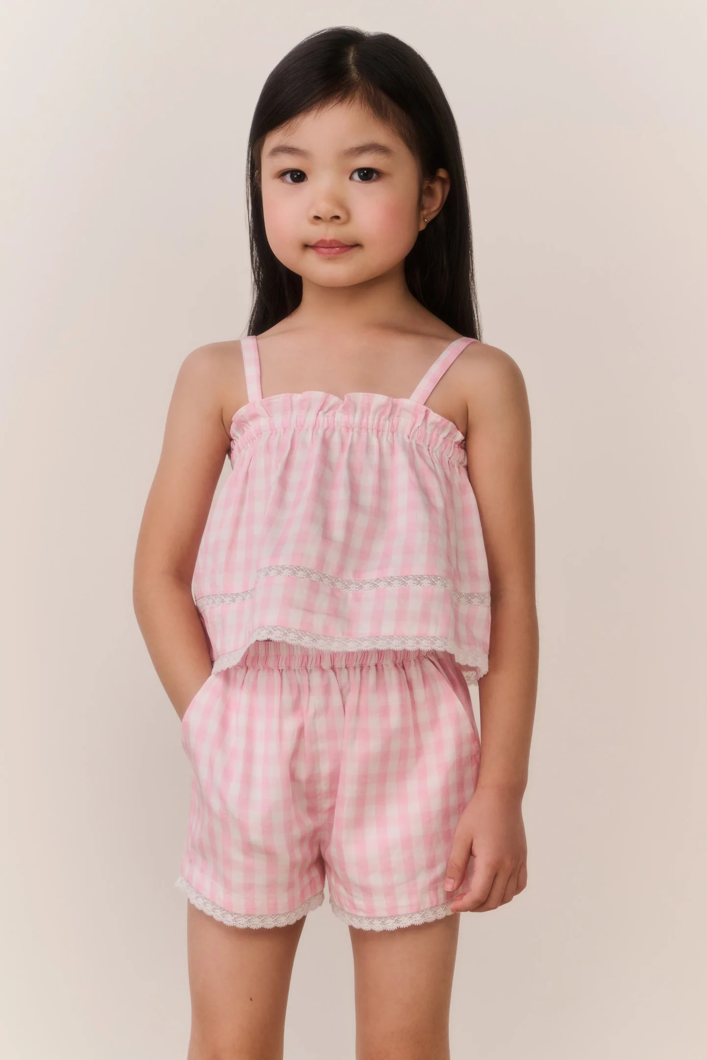 Kleine Mädchen Georgie Gingham-Shorts