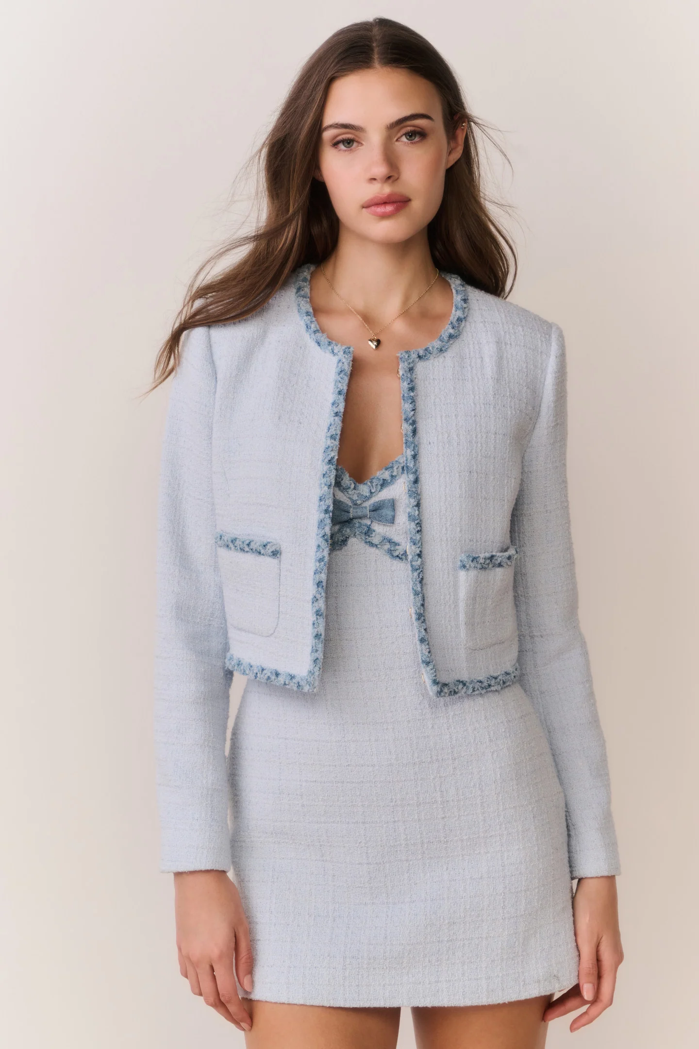 Azula-Jacke aus Tweed mit Denim-Details