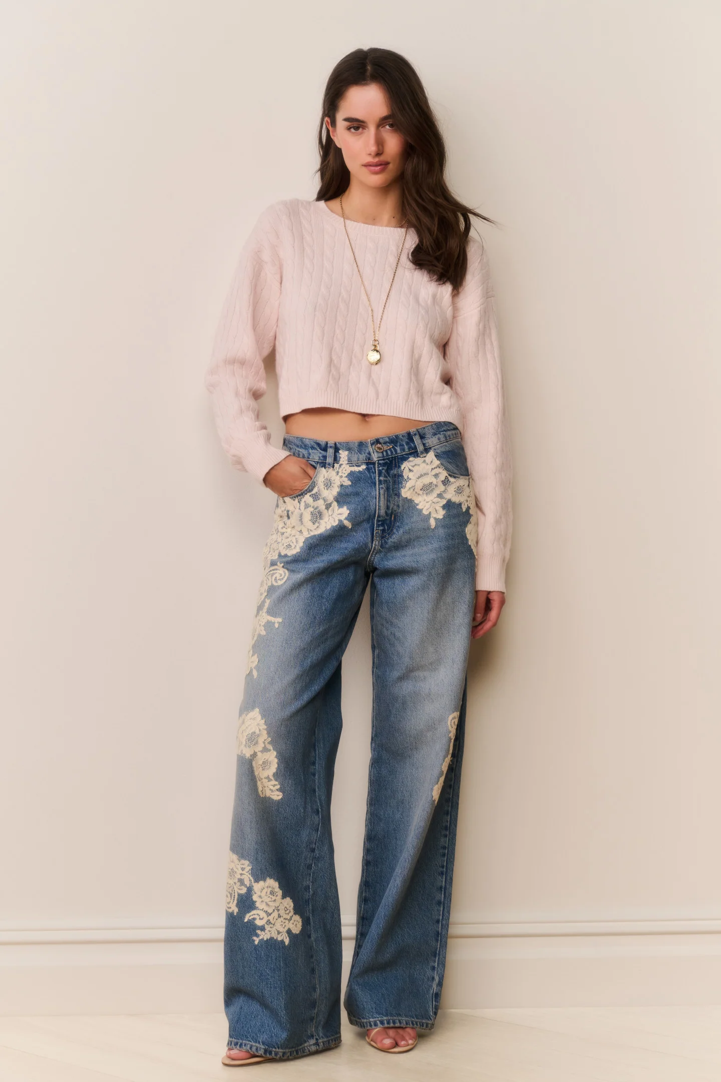 Bambie-Lace-Applikations-Jeans