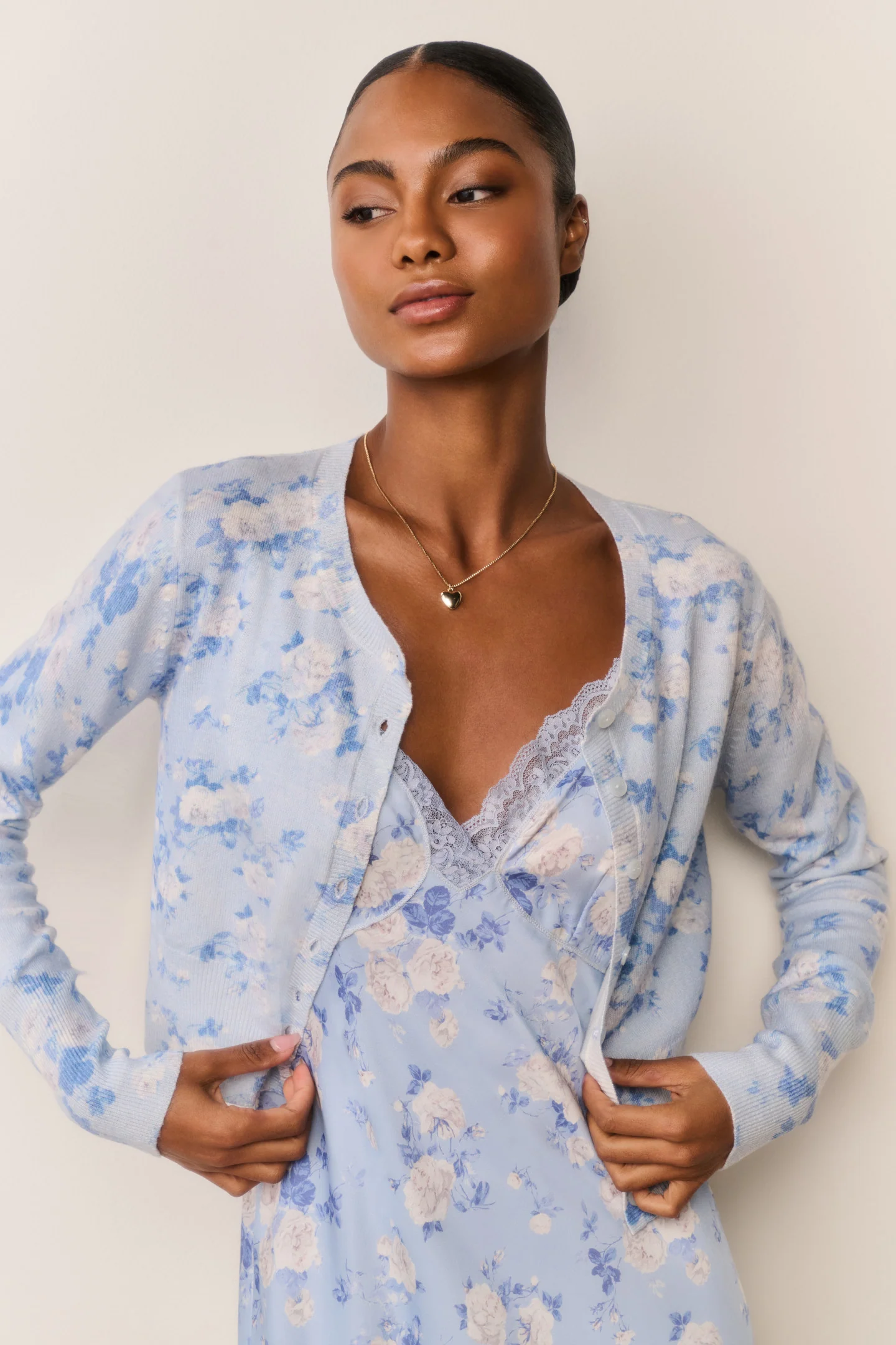 Adeanne Erbstück-Print-Baumwoll-Strickjacke