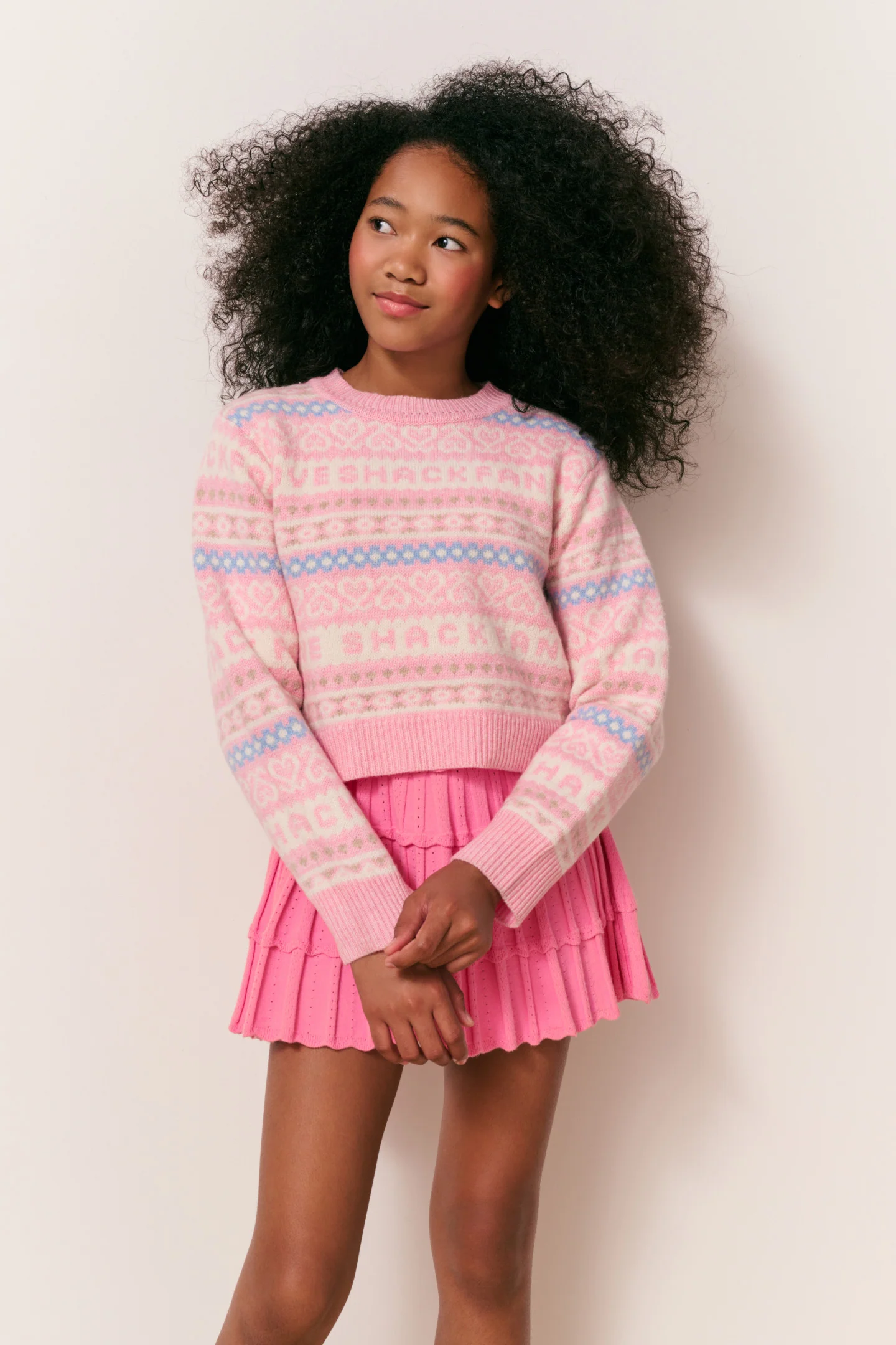 Mädchen Calina Wolle Fair Isle Pullover