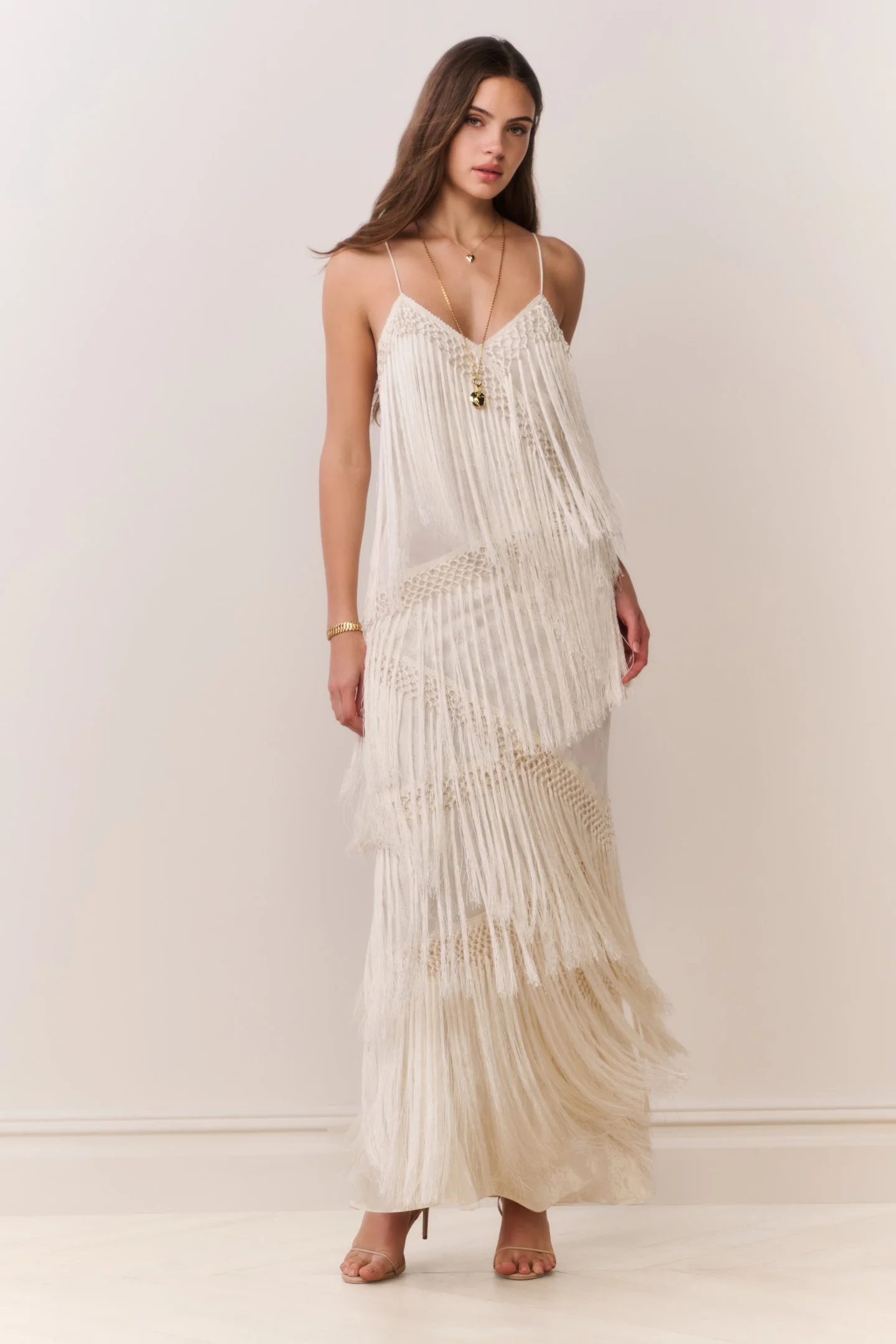 Delphi Fringe Lace Kleid