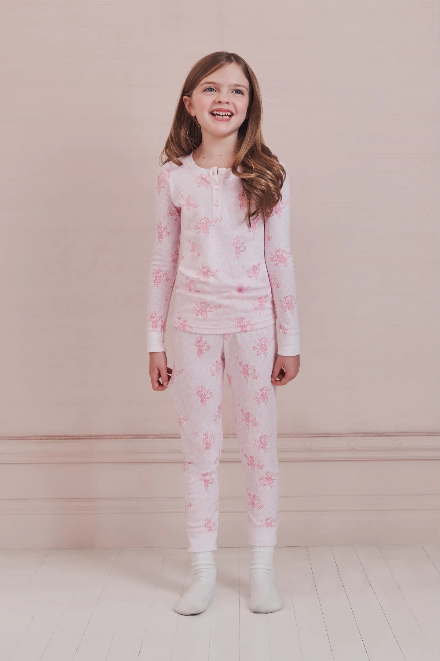 LoveShackFancy x Roller Rabbit Kinder Herzen Juniper Pyjama