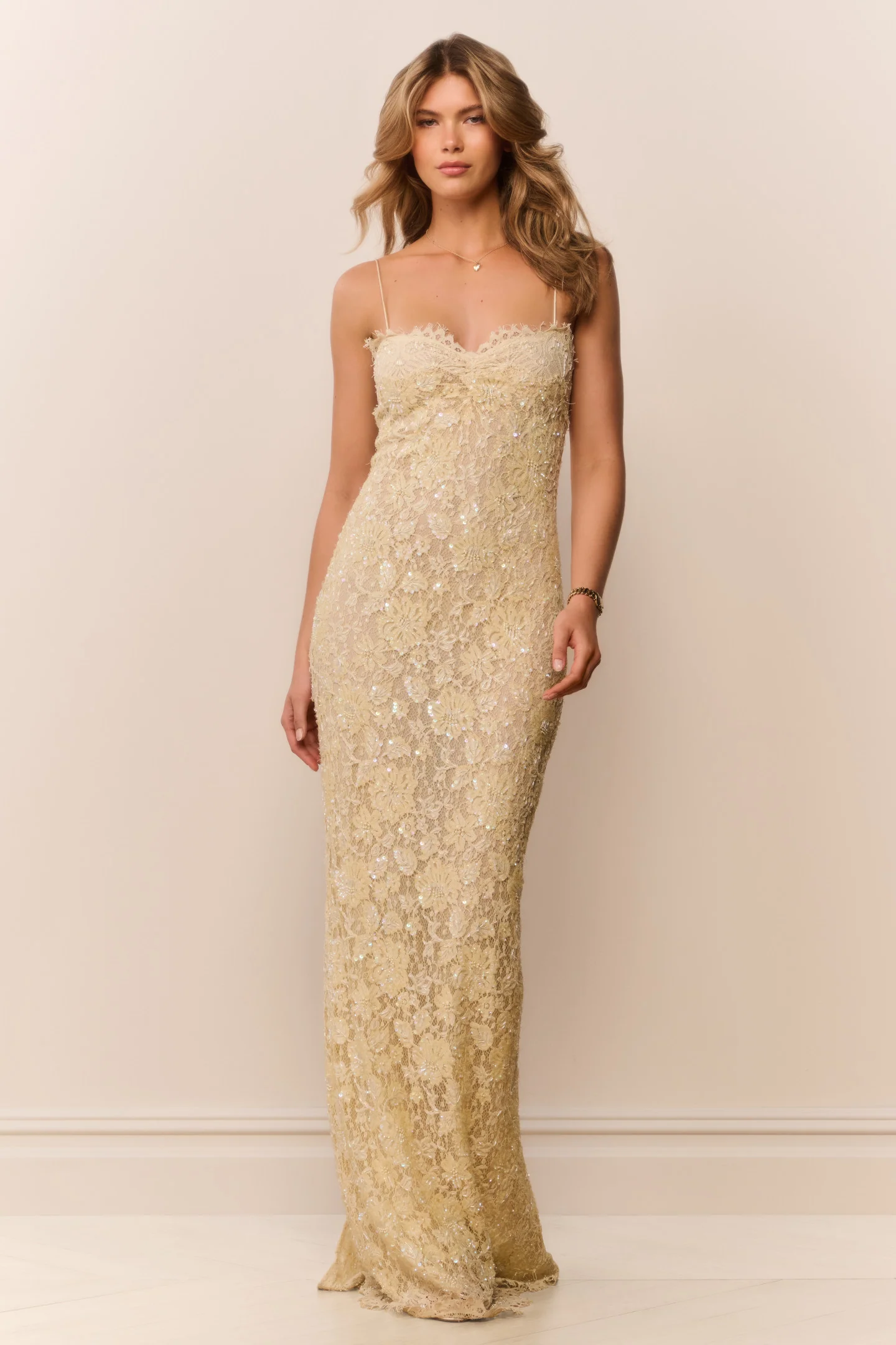 Ciona Glitzer-Spitzen-Kleid