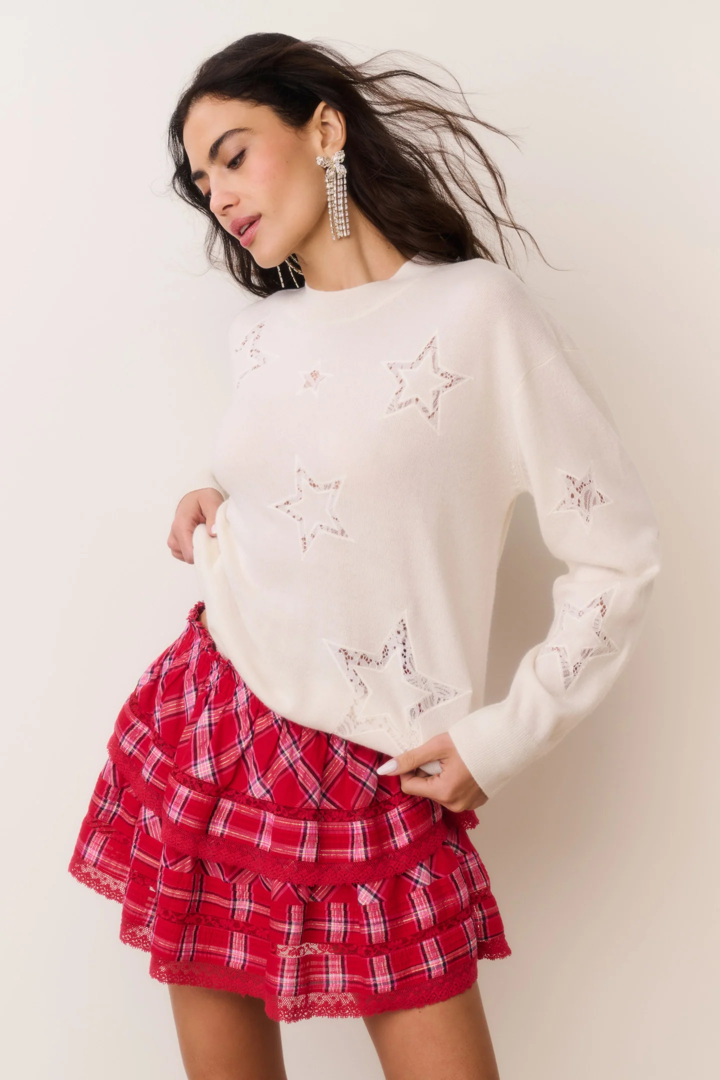 Westcott Wolle-Kaschmir-Lace-Star-Pullover
