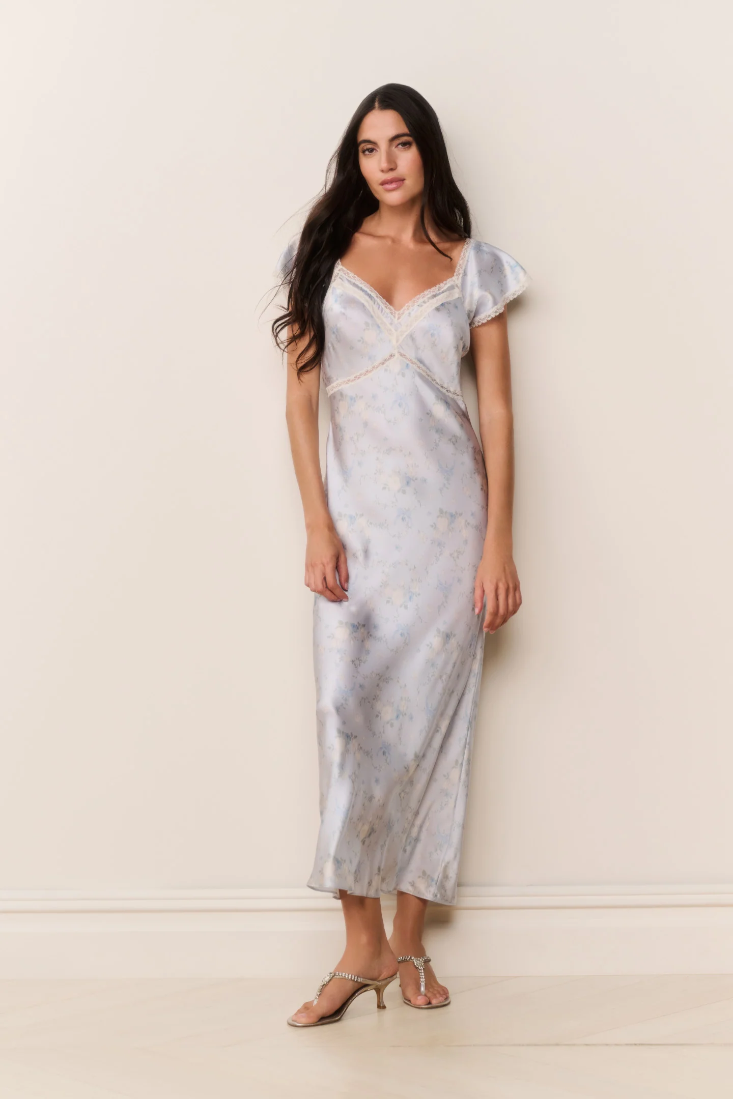 Eline Seiden-Blumen-Maxikleid