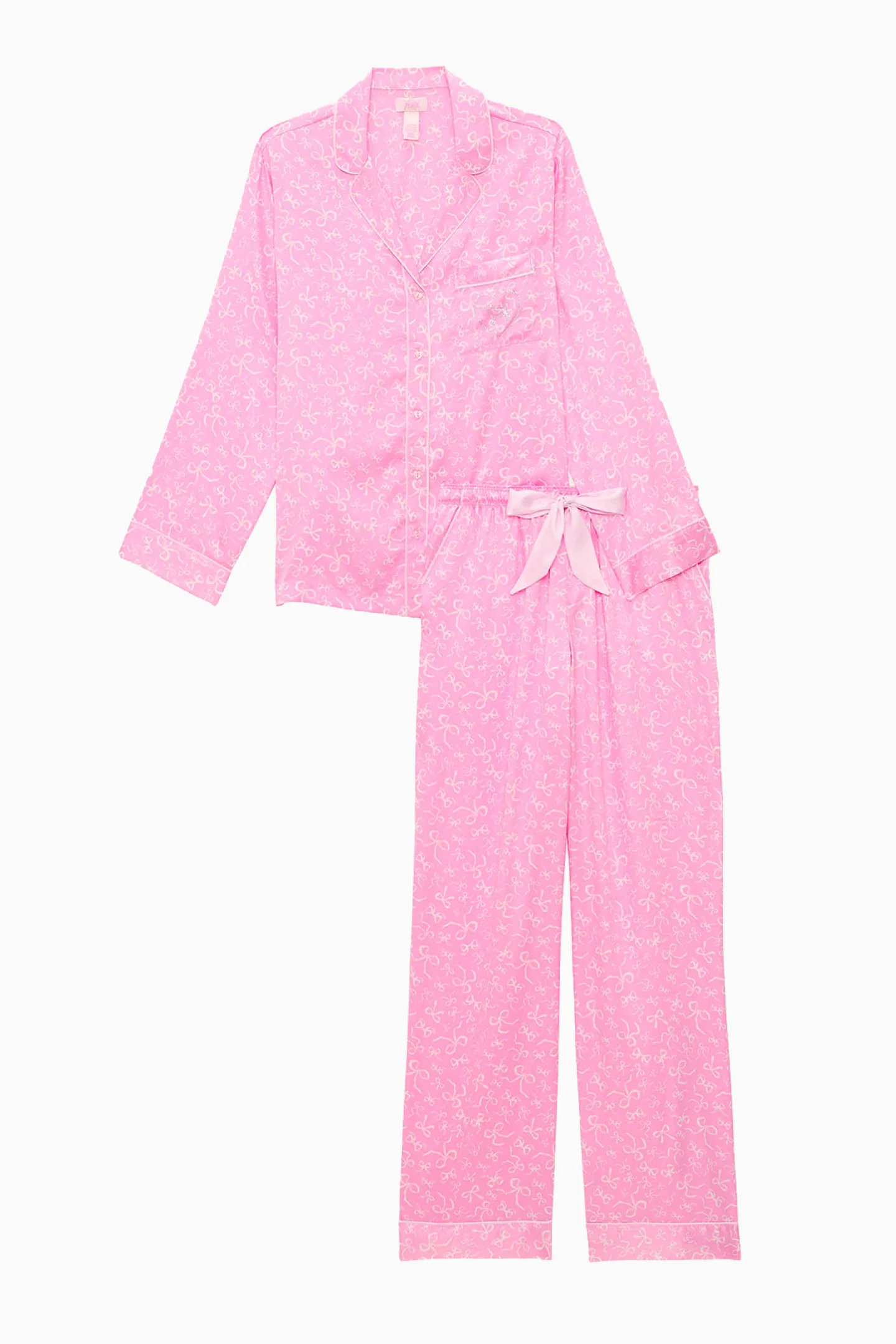 PINK x LoveShackFancy Satin-Pyjama-Set