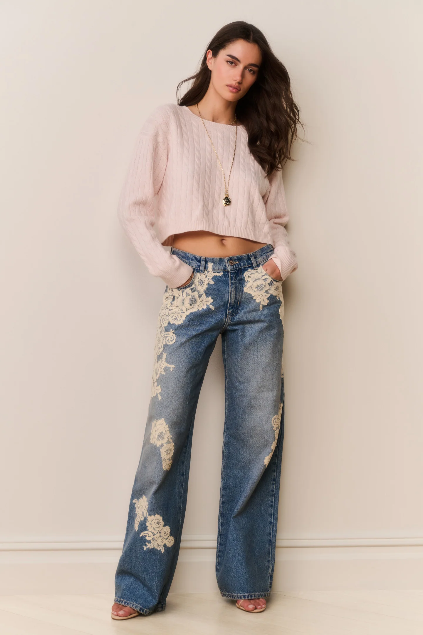Bambie-Lace-Applikations-Jeans