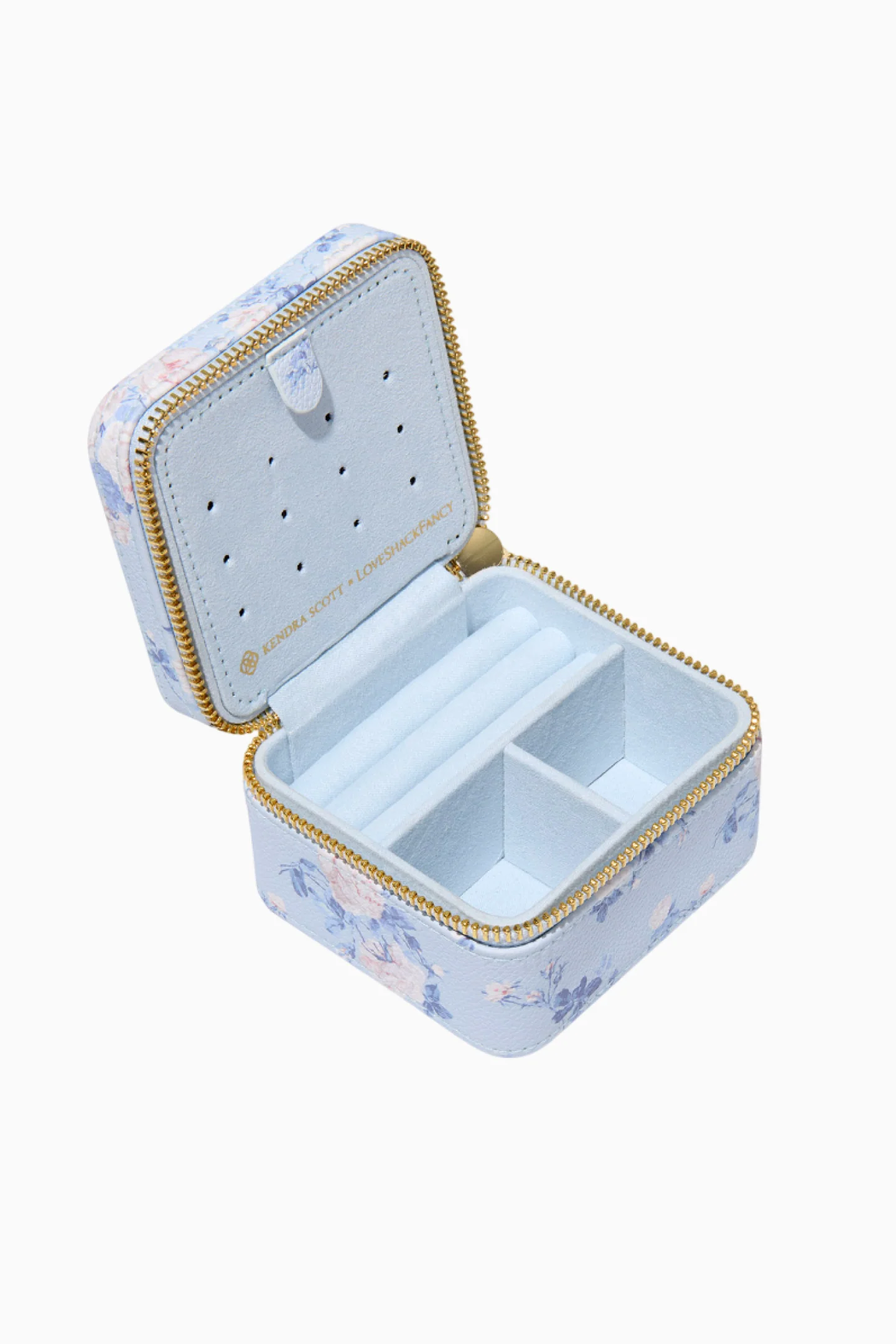 Kendra Scott x LoveShackFancy Blau Small Zip Schmuckcase