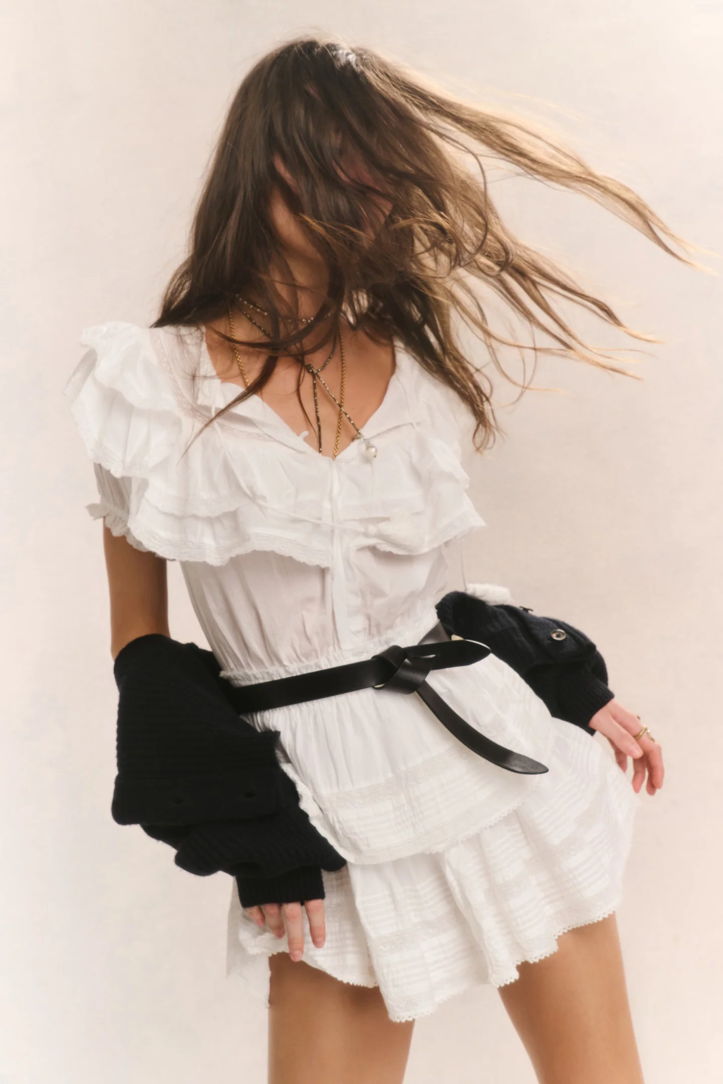 Liv Cotton Ruffled Heritage-Kleid