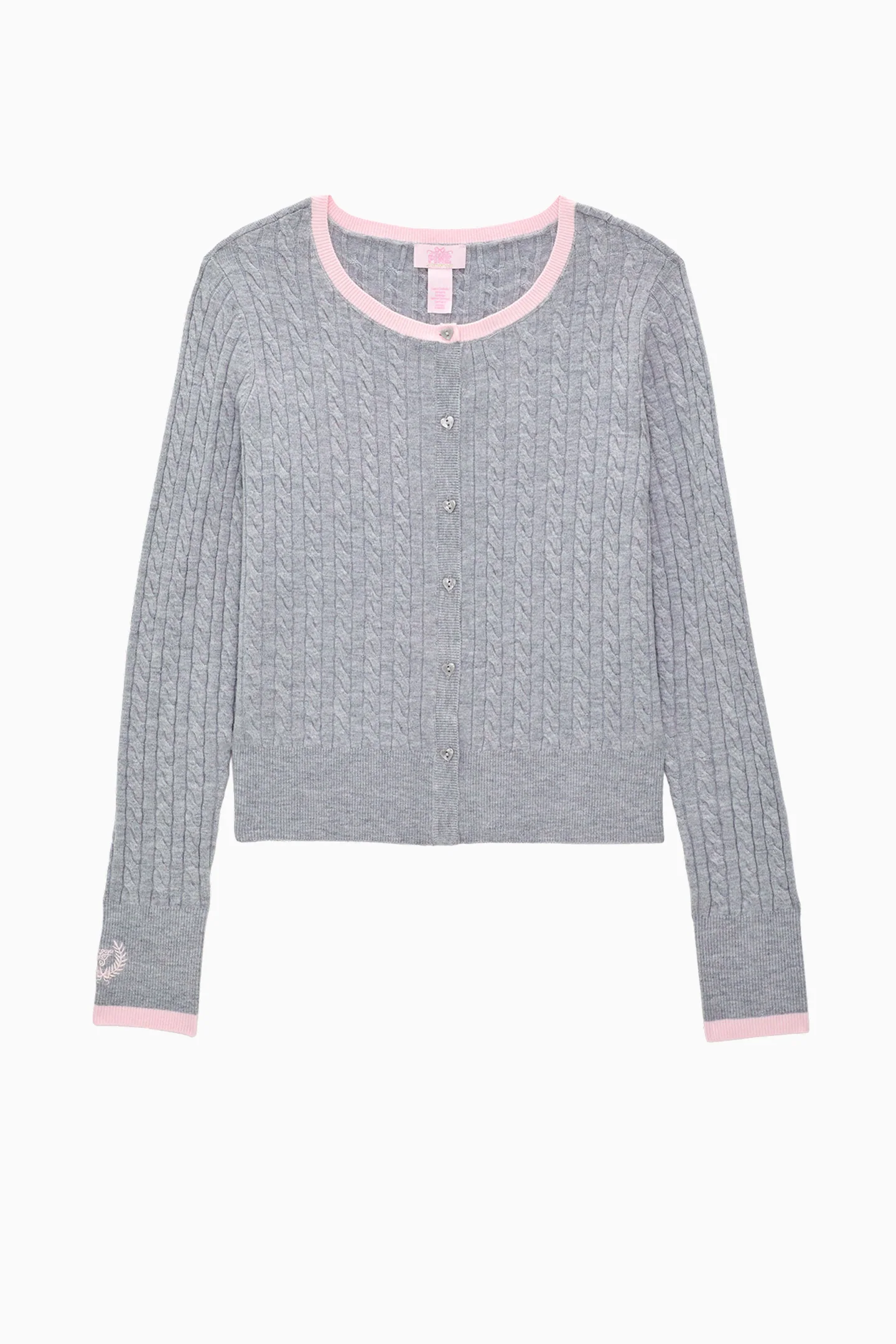 PINK x LoveShackFancy Strick-Cardigan mit langen Ärmeln