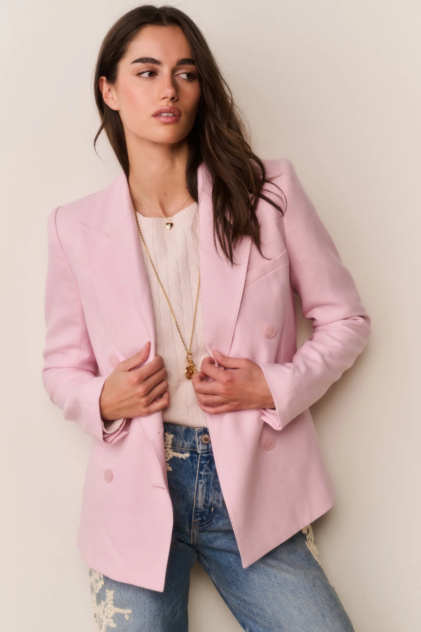 Gillian Leinen-Baumwoll-Bow Blazer