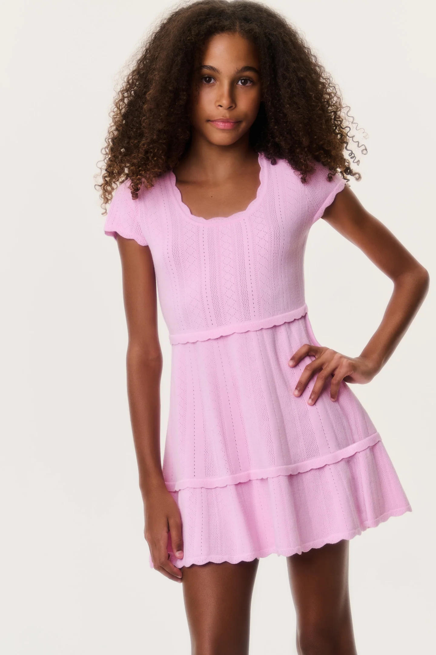 Tween Stretch Pointelle-Jovie-Kleid