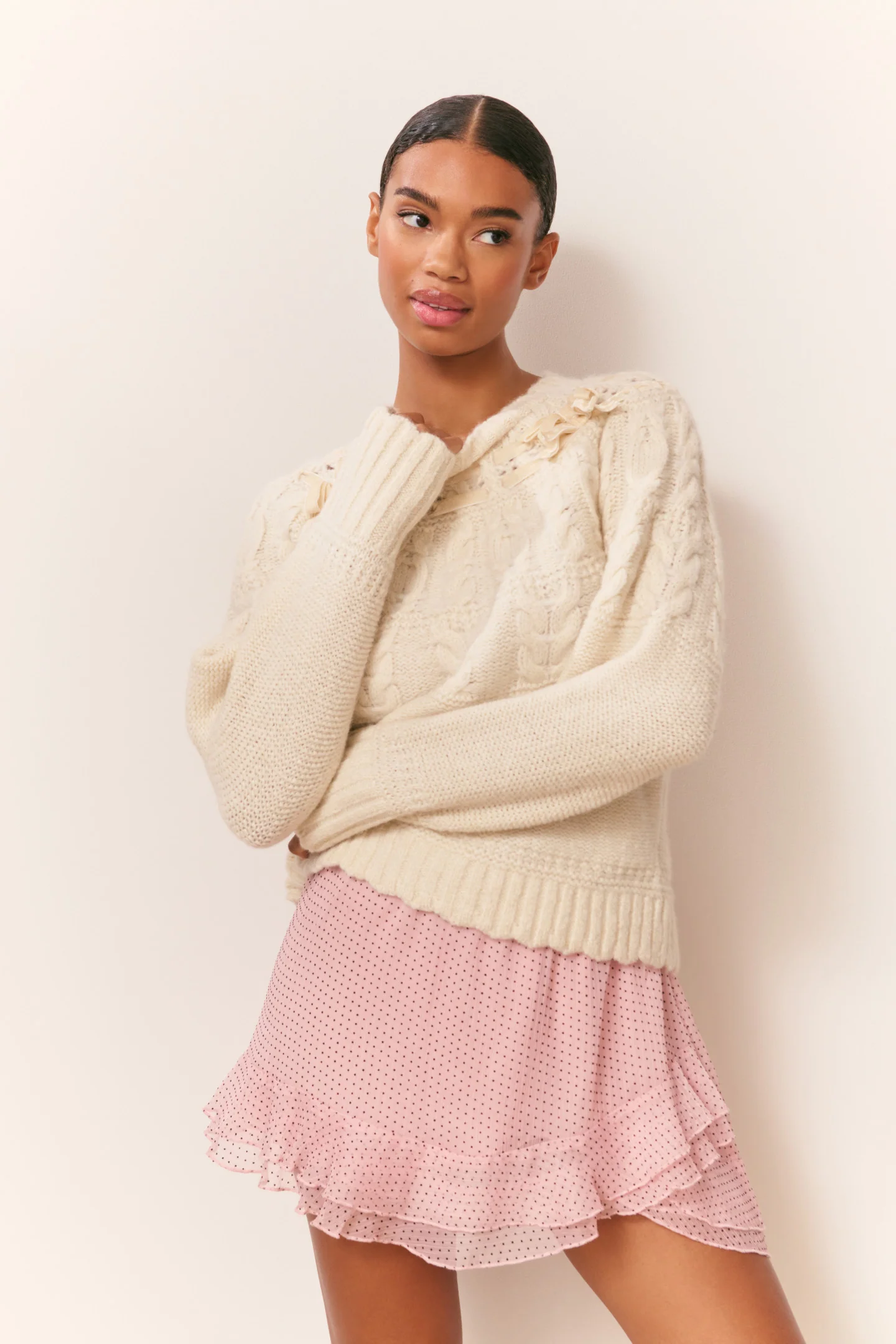 Sloanna Strickpullover aus Baumwollband