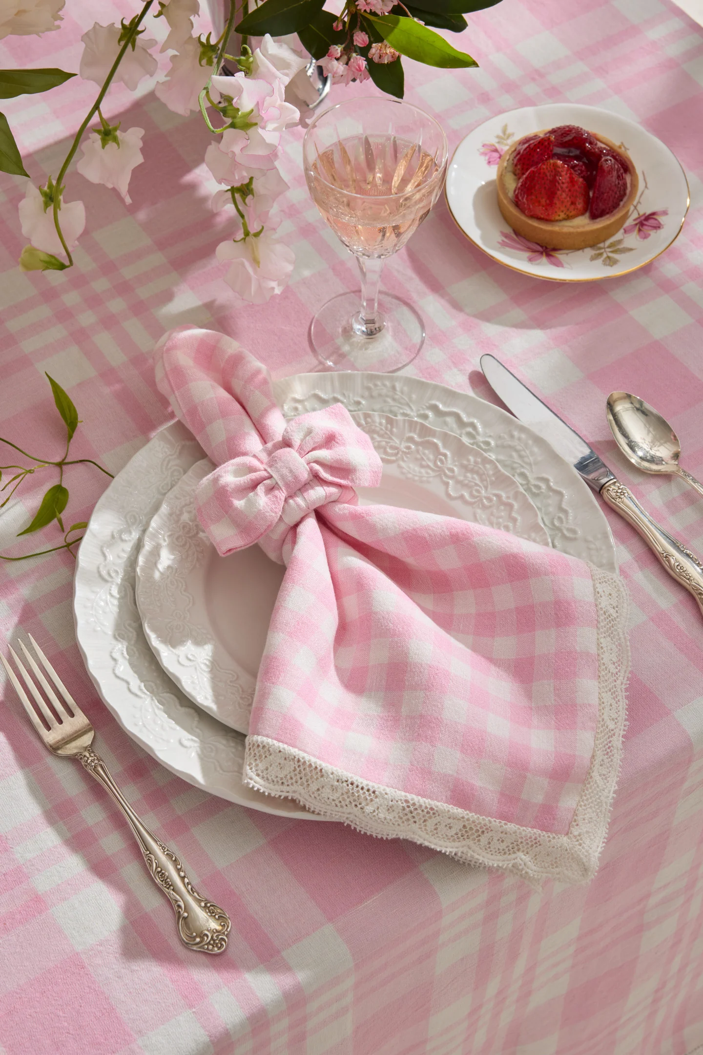Garngefärbte Gingham-Servietten - Set von 4