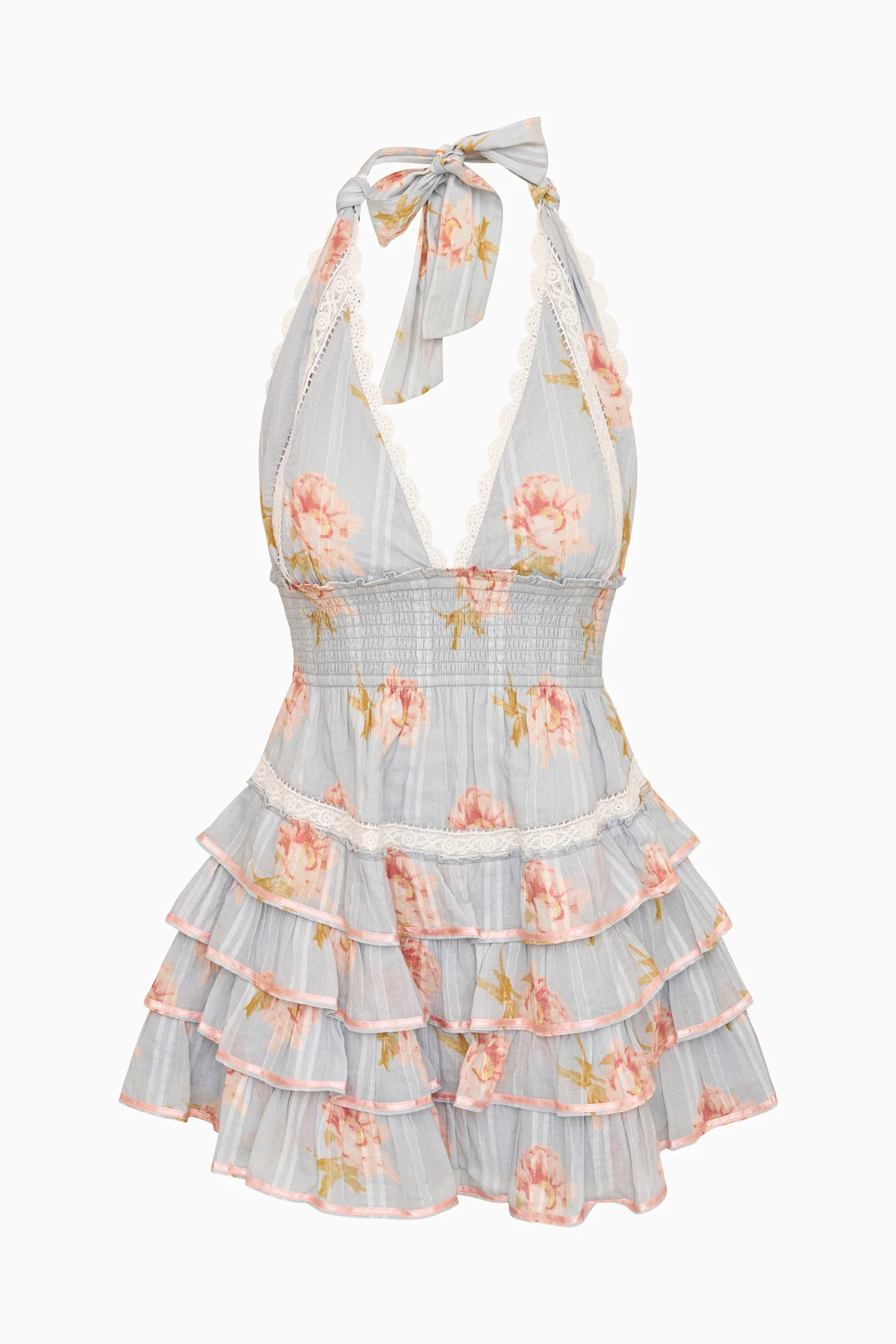 Kerch Baumwoll-Pfingstrose-Print-Minikleid