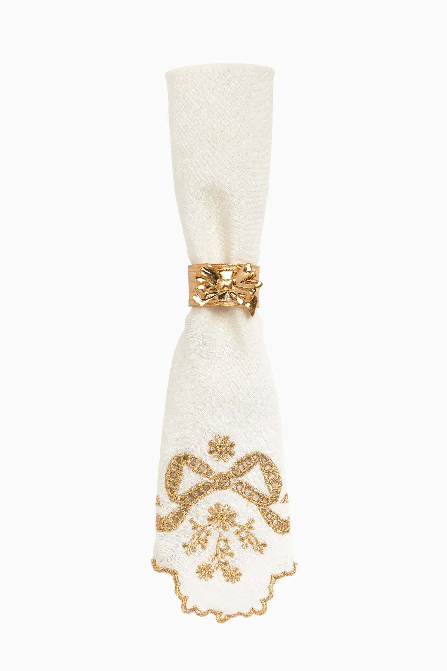 Erbstück-Gold-Band-Napkin-Ring-Set - Set aus 4 Stück