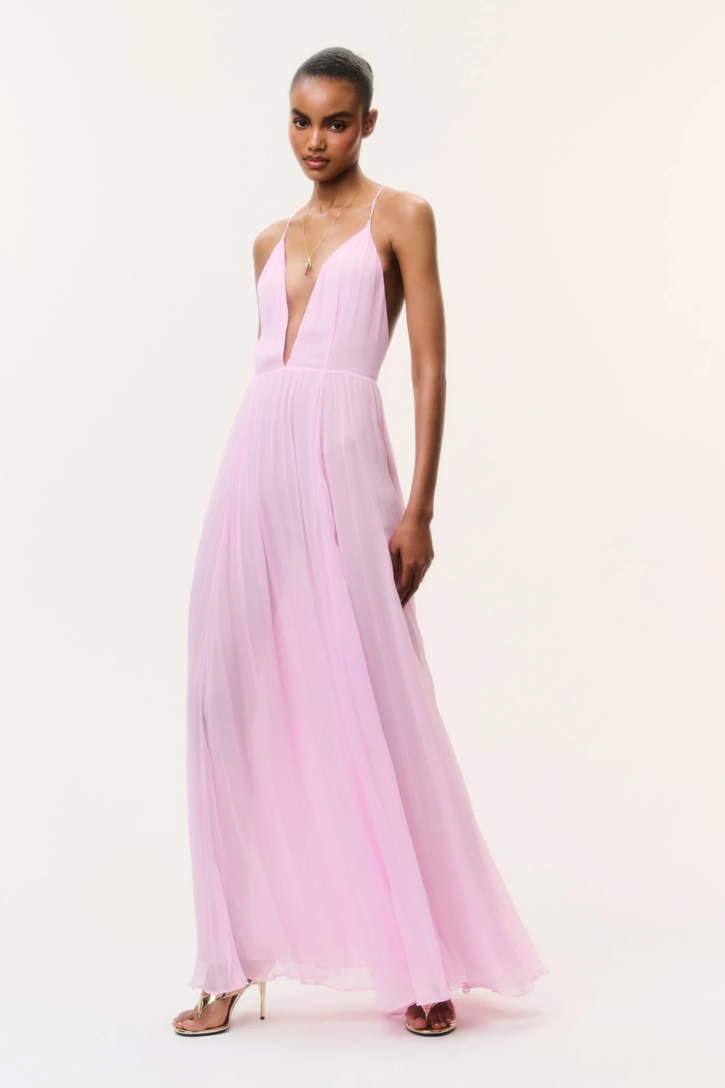 Dayna-Chiffon-Rückenfreies-Maxikleid