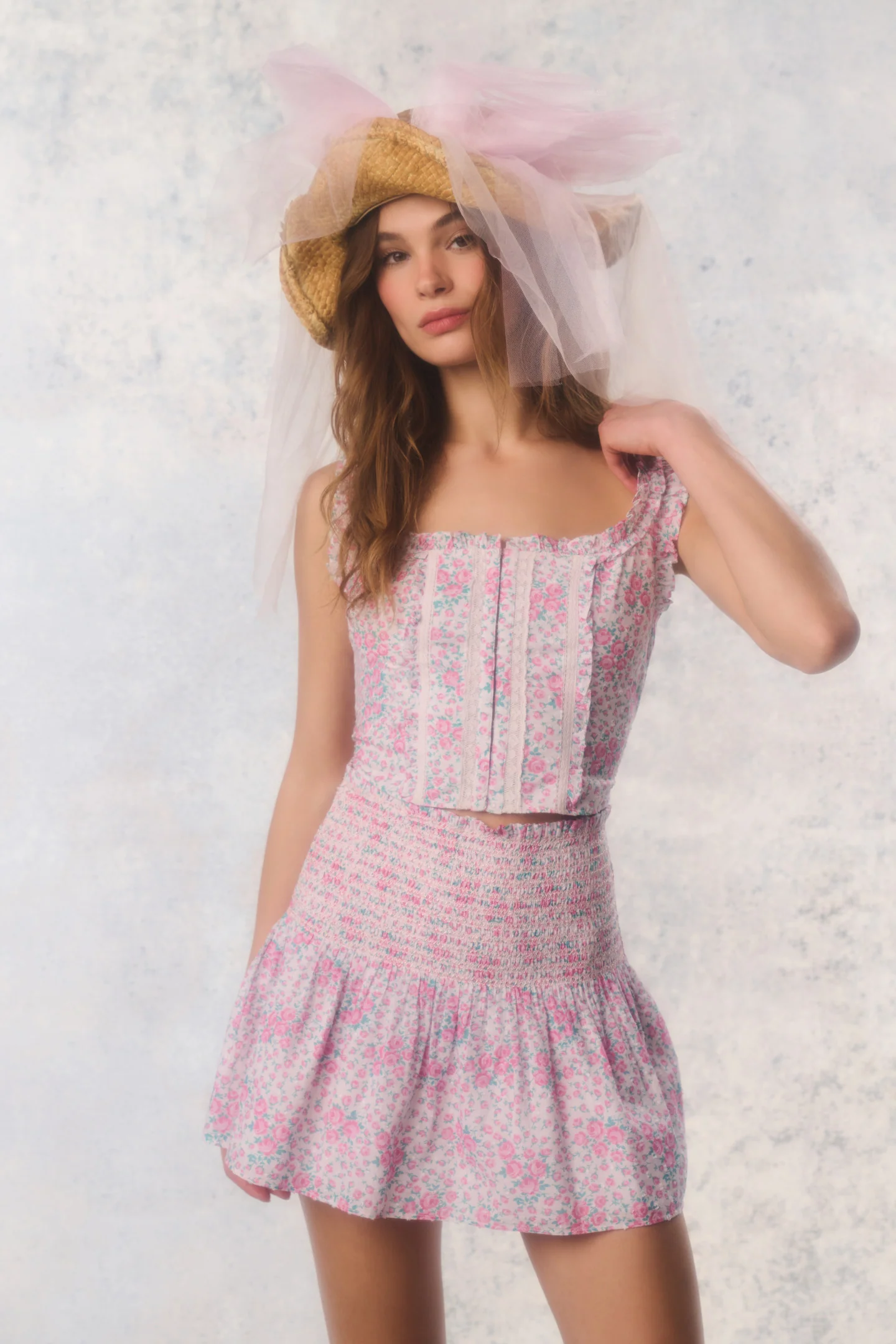 Re-Edition Misty Floral Baumwoll-Minirock