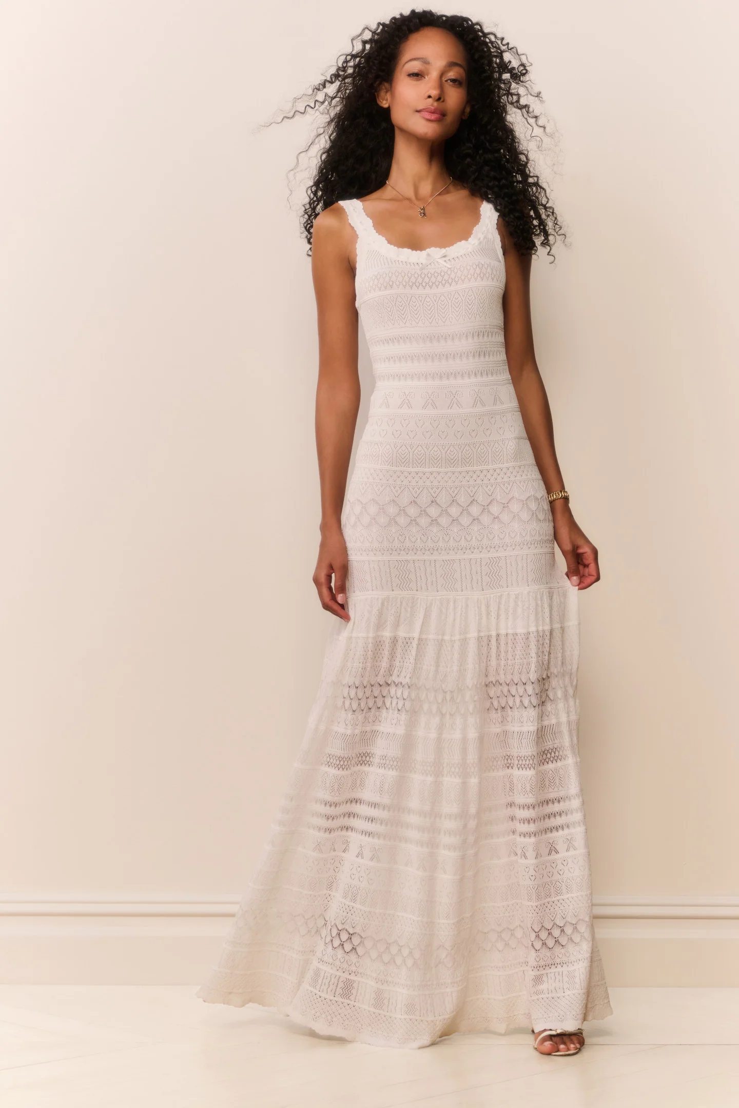 Solenne Fine Pointelle Maxikleid