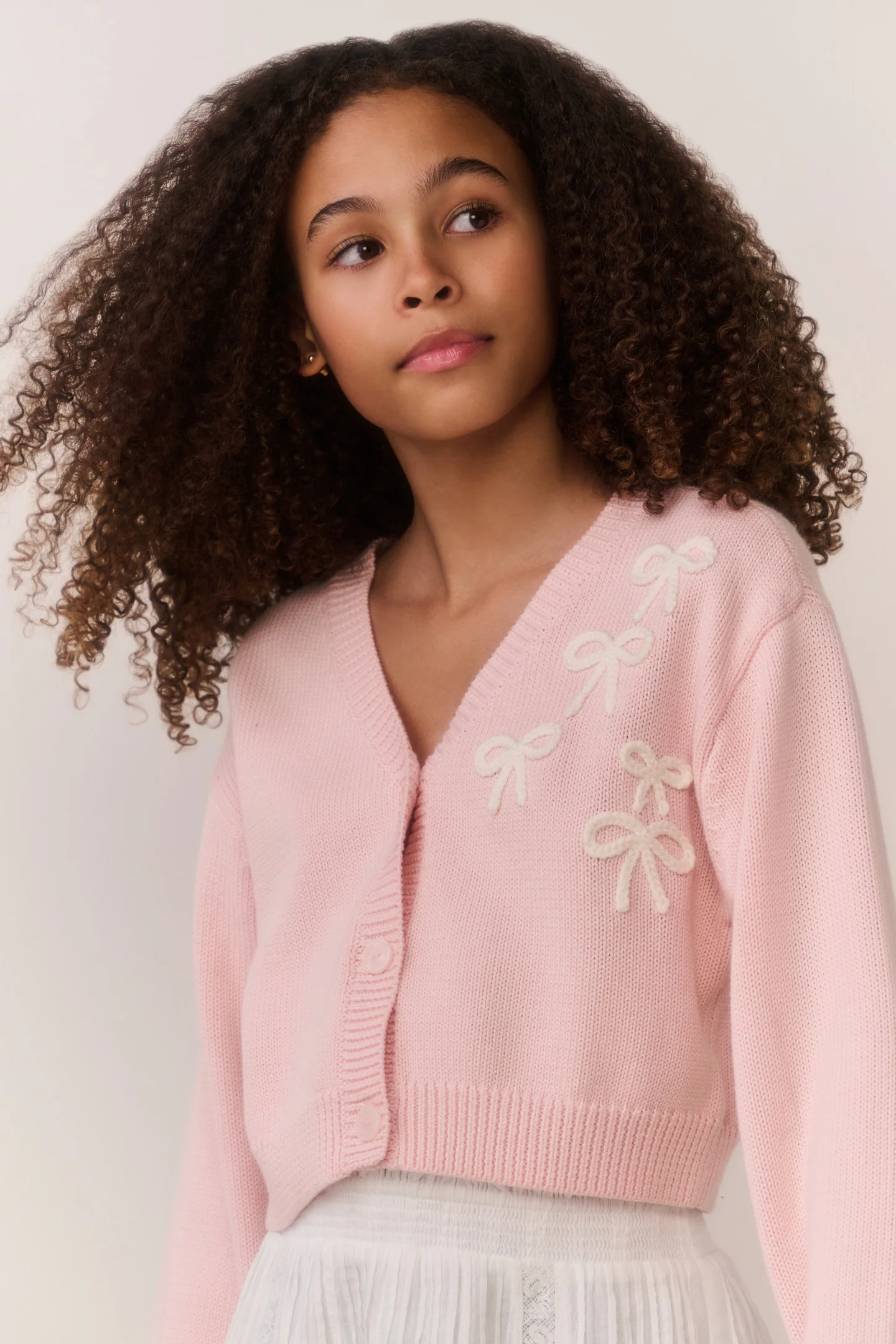 Tween Jayne Schleife bestickter Cardigan