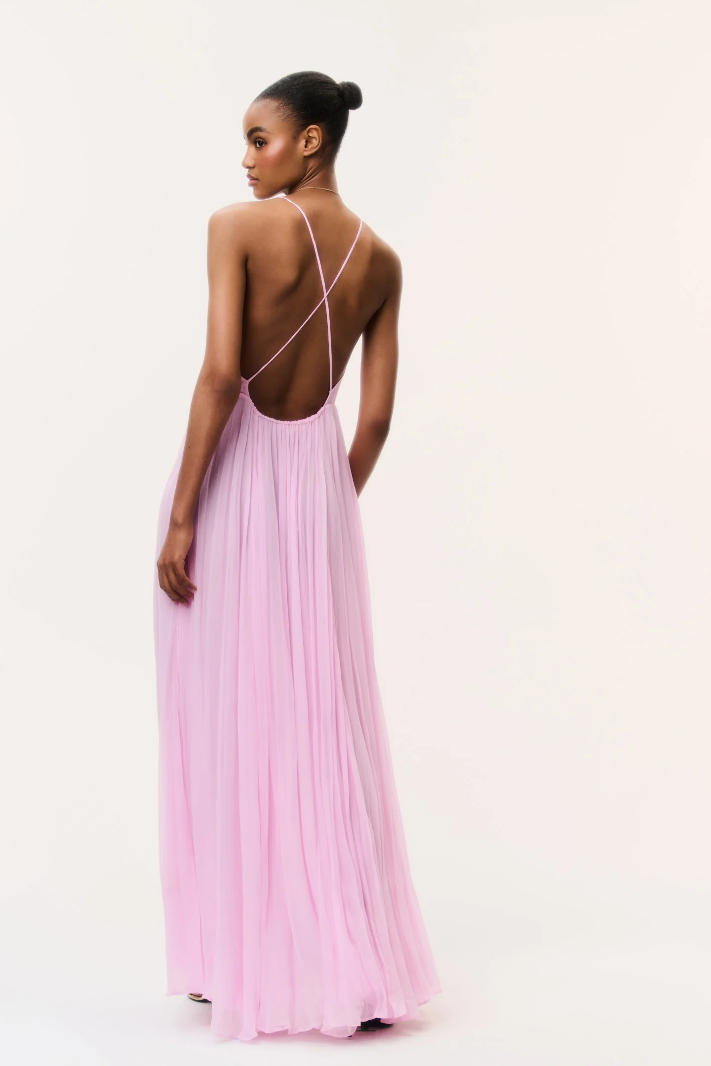 Dayna-Chiffon-Rückenfreies-Maxikleid