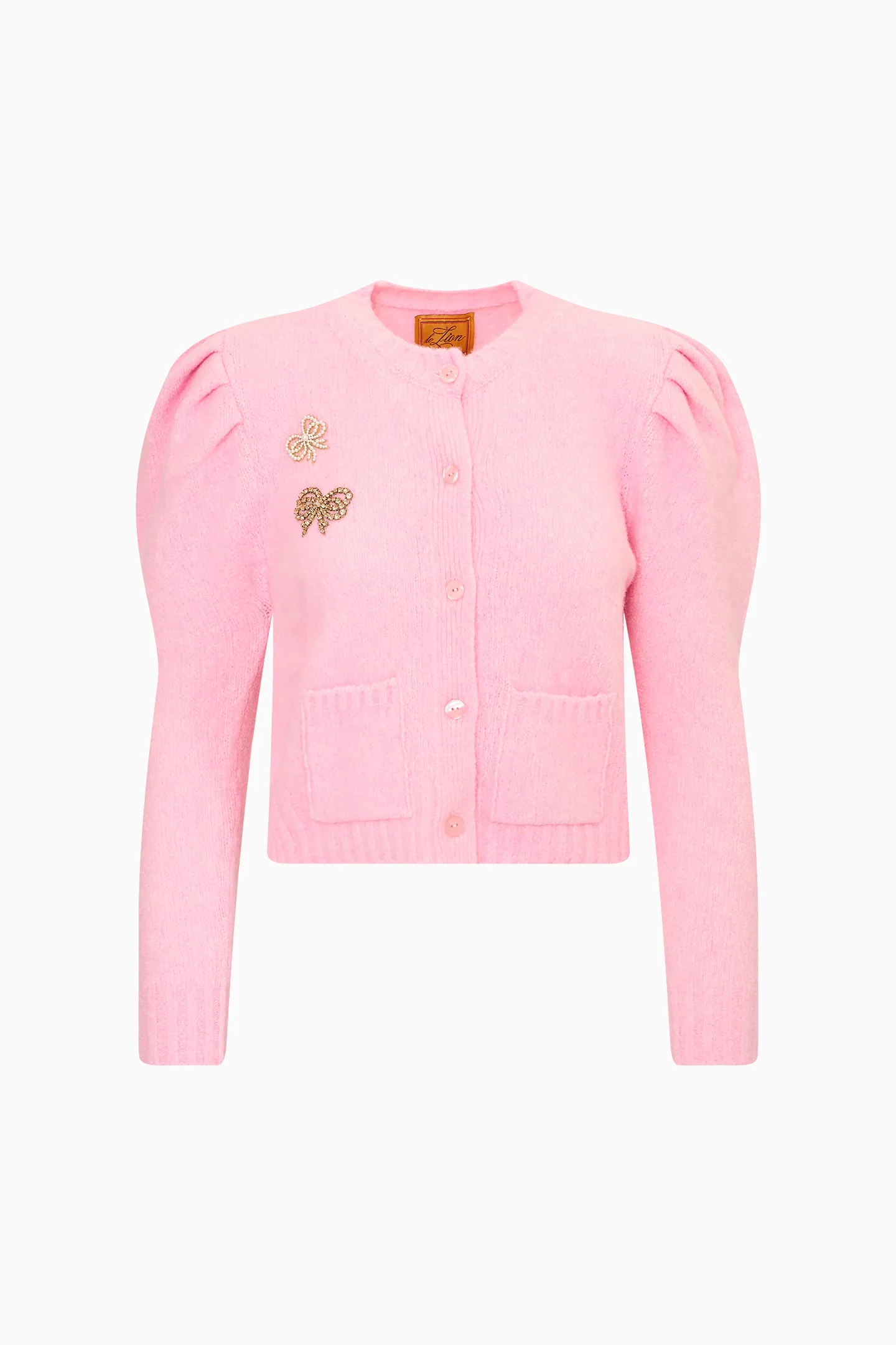 Le Lion Puff Sleeve Laurita Bow Strickjacke