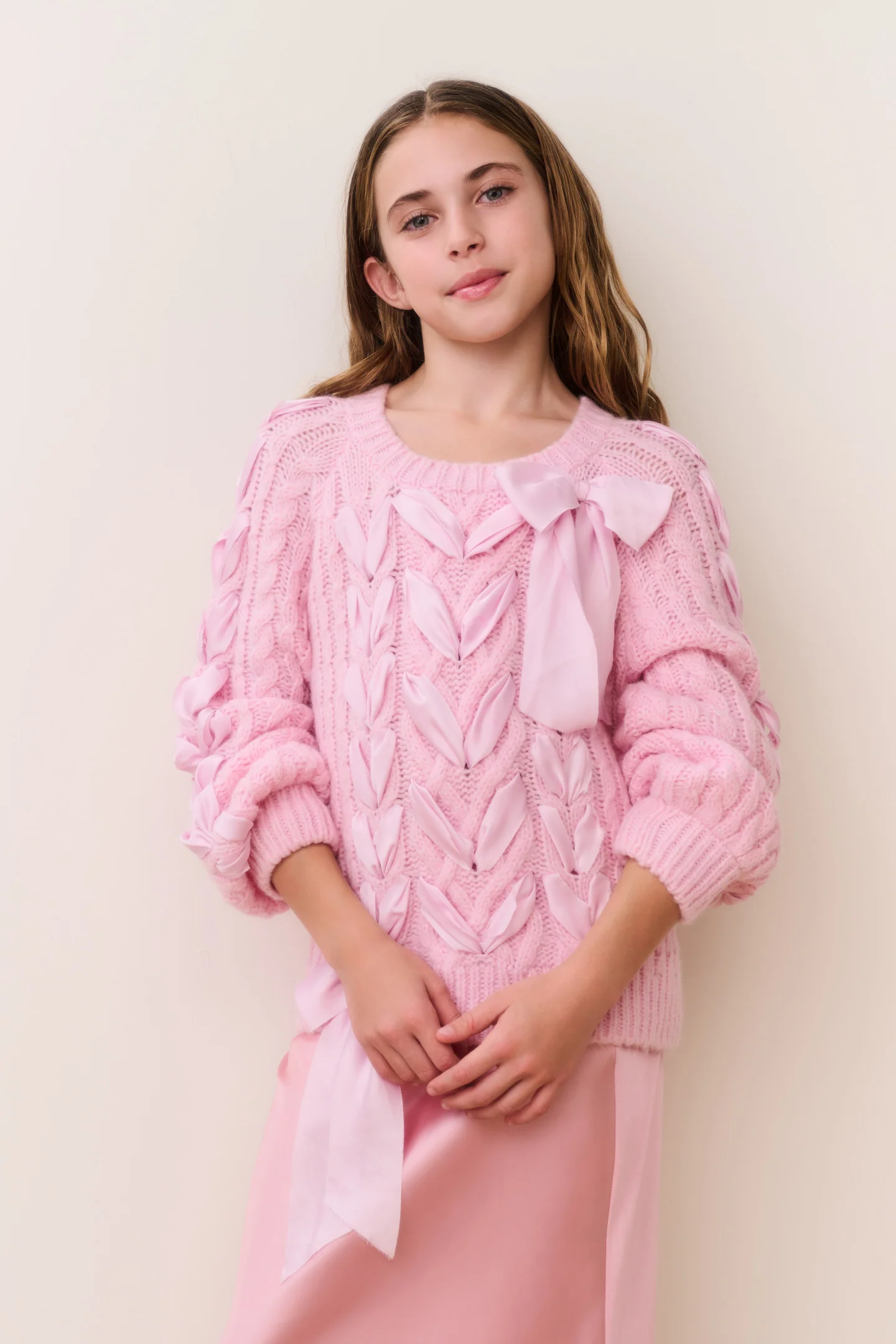 Tween Doria Alpaca-Blend-Ribbongarnitur-Pullover
