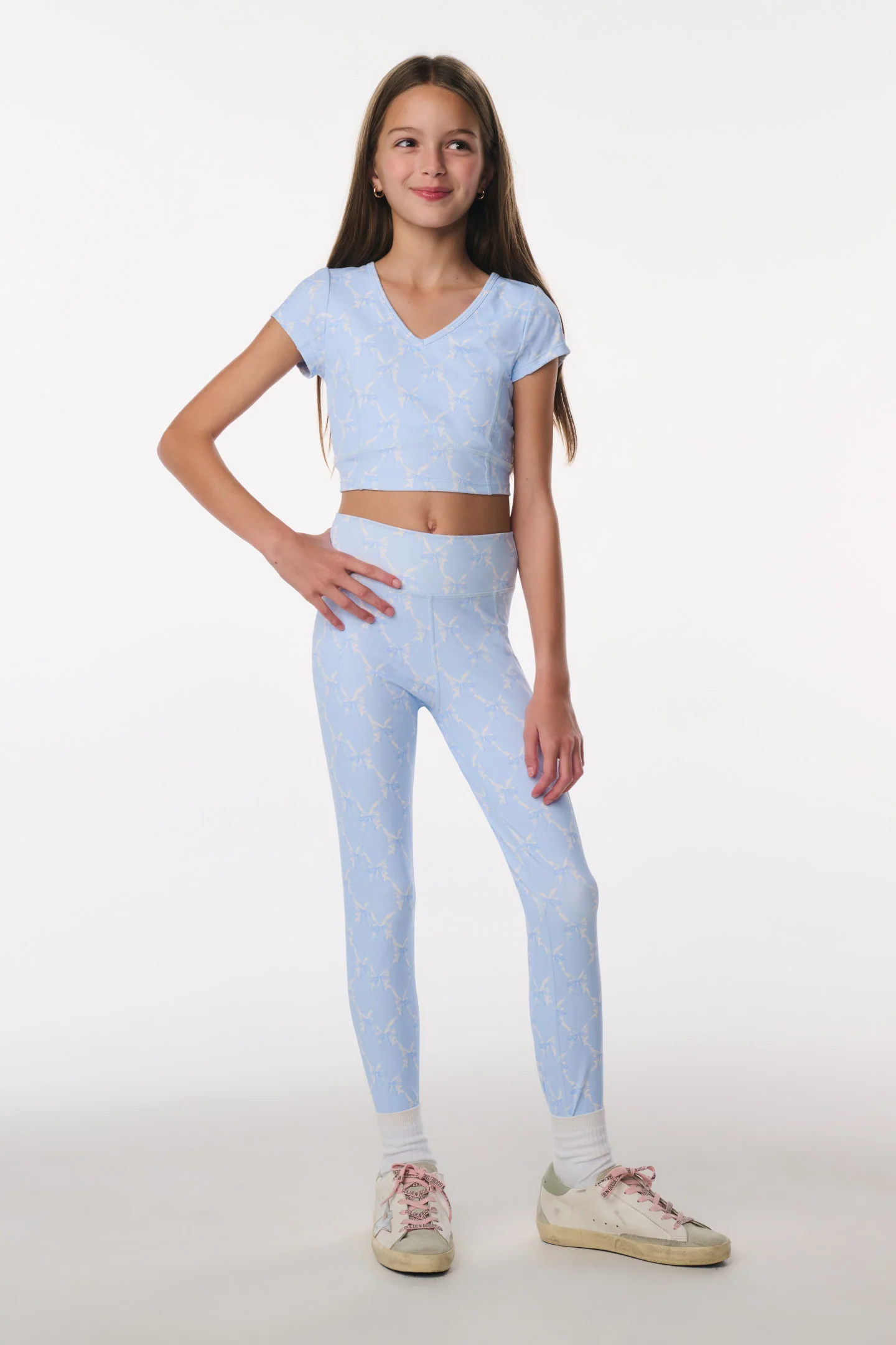 Tween Cherrily Bow Print Aktiv-Top