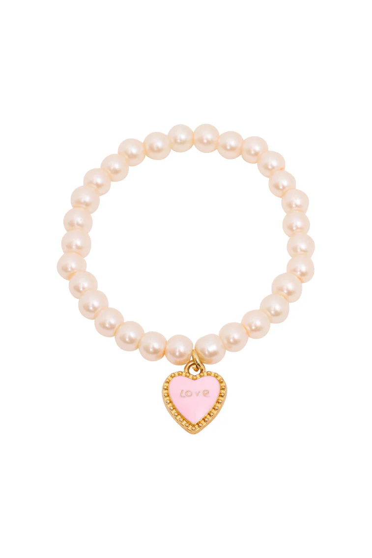 Sie ist Coquette Love Heart Perlenarmband